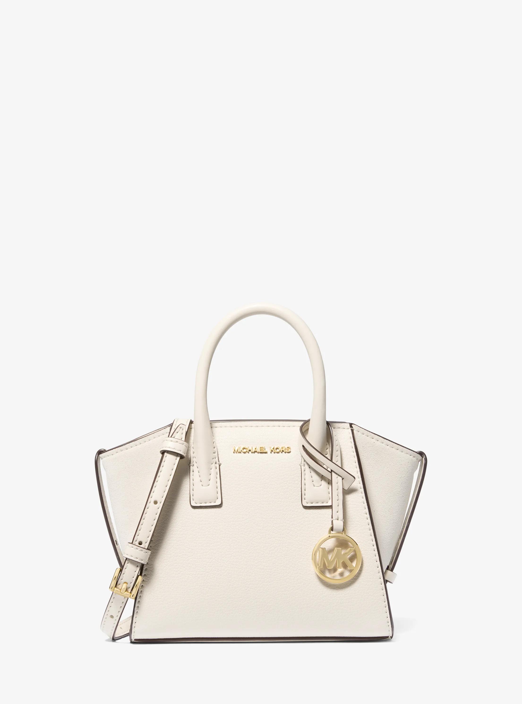Bolso satchel Avril extrapeque&ntilde;o de piel y ante in CREMA CLARO | Michael Kors