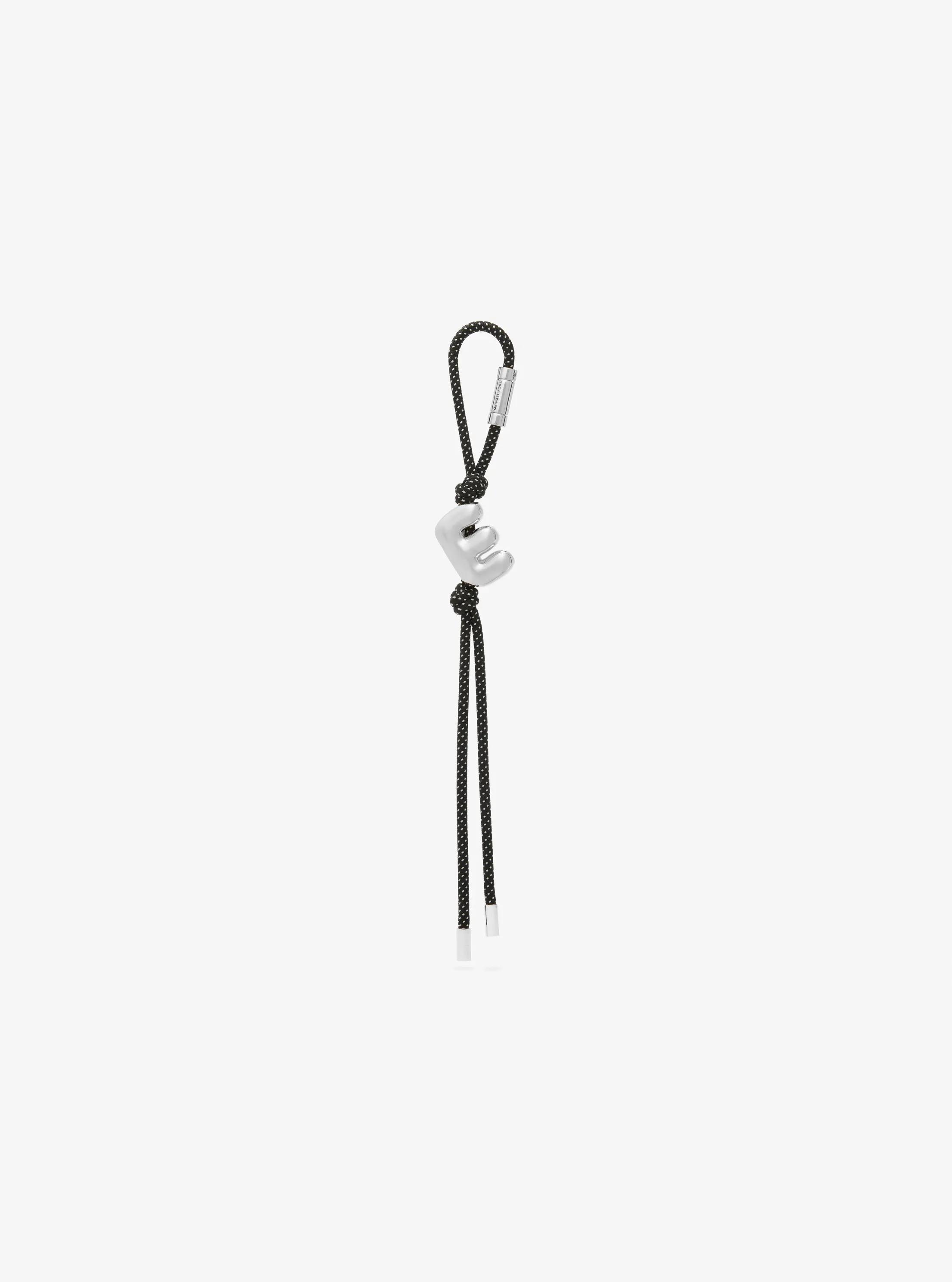 Initial Silver-Tone and Speckled Cord Bag Charm in SH RHODIUM | Michael Kors