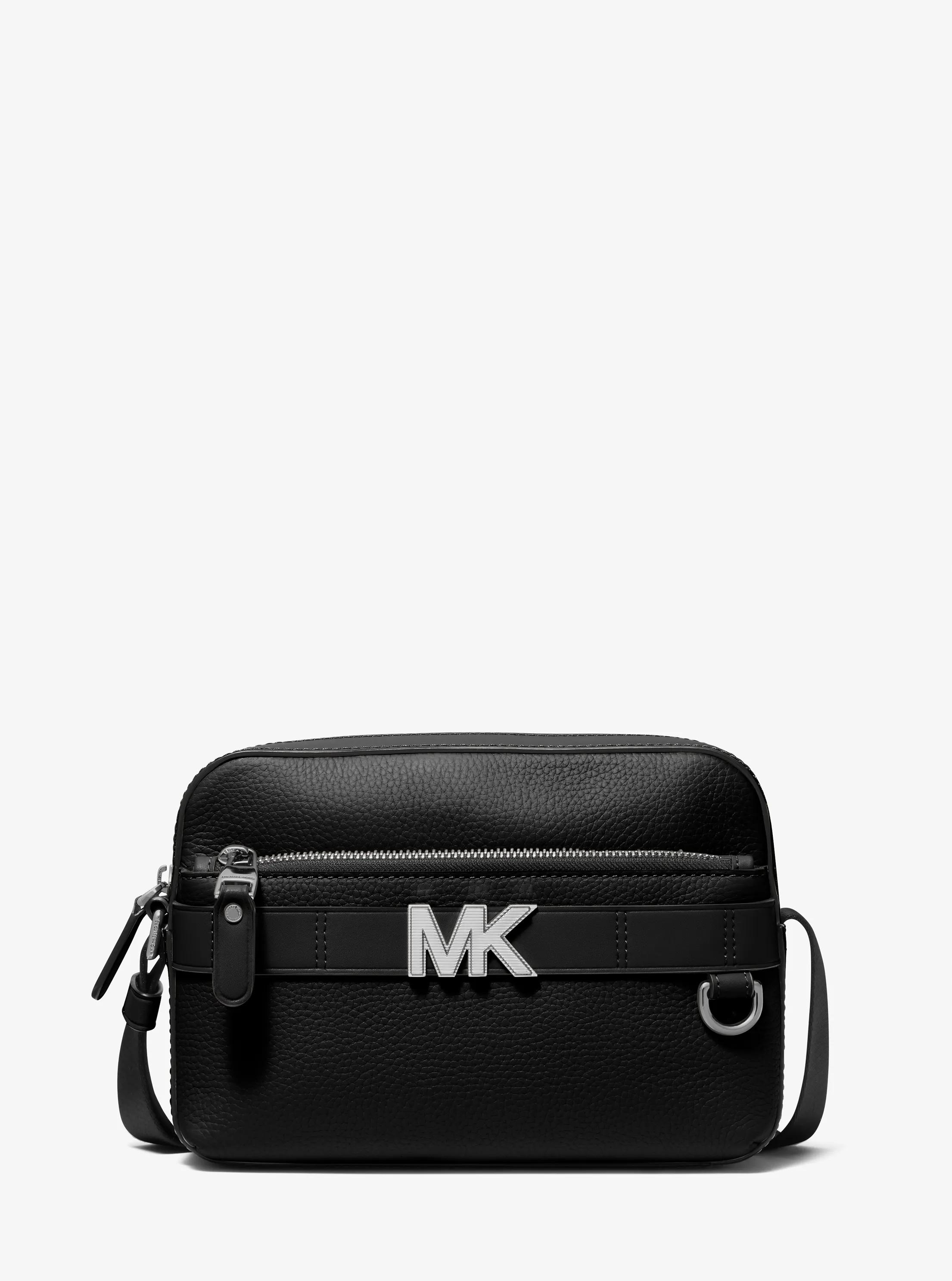 Hudson Pebbled Leather Utility Crossbody Bag in BLACK | Michael Kors