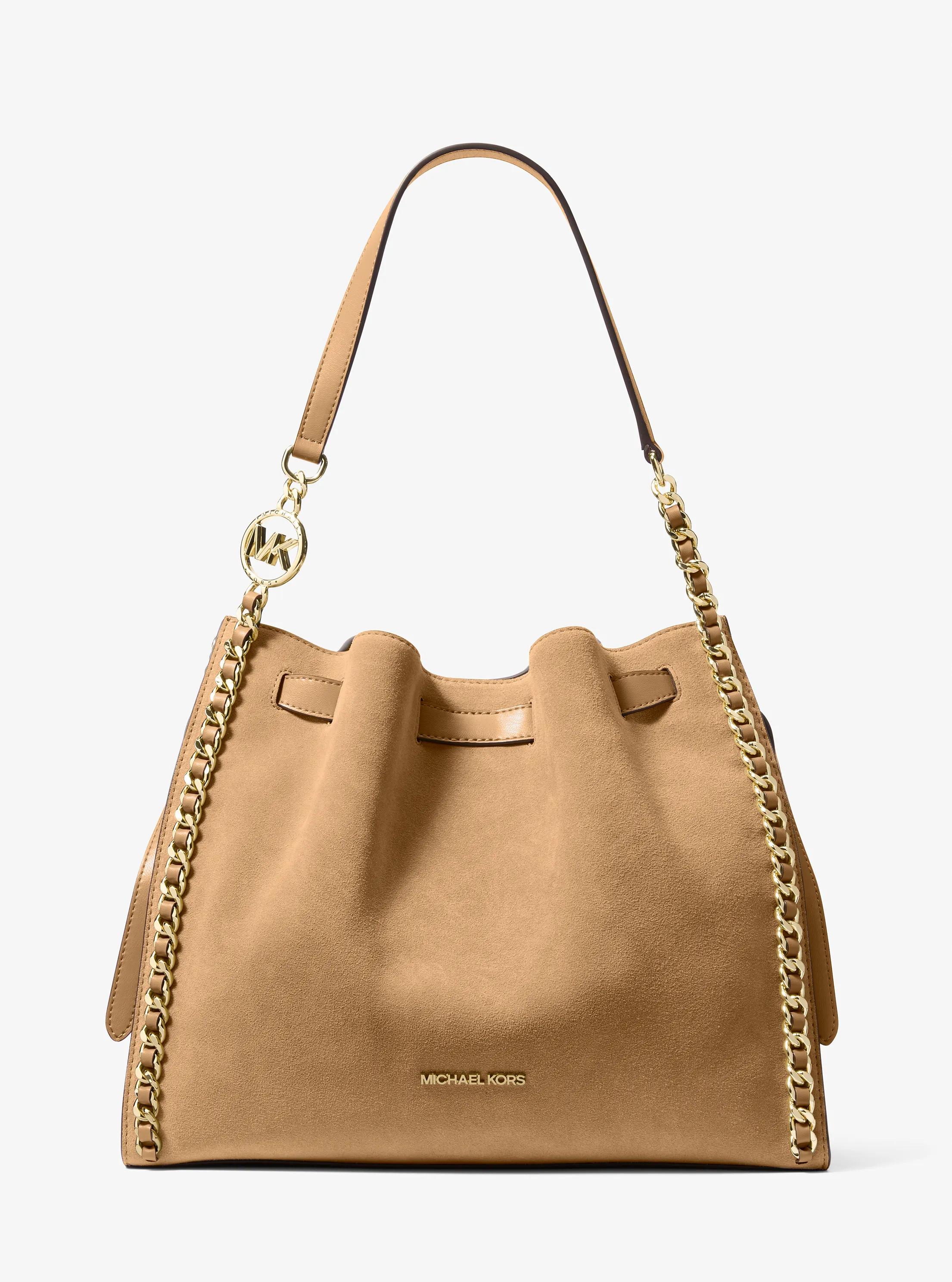 Bolso de hombro Mina grande de gamuza con cadena in CAMEL | Michael Kors