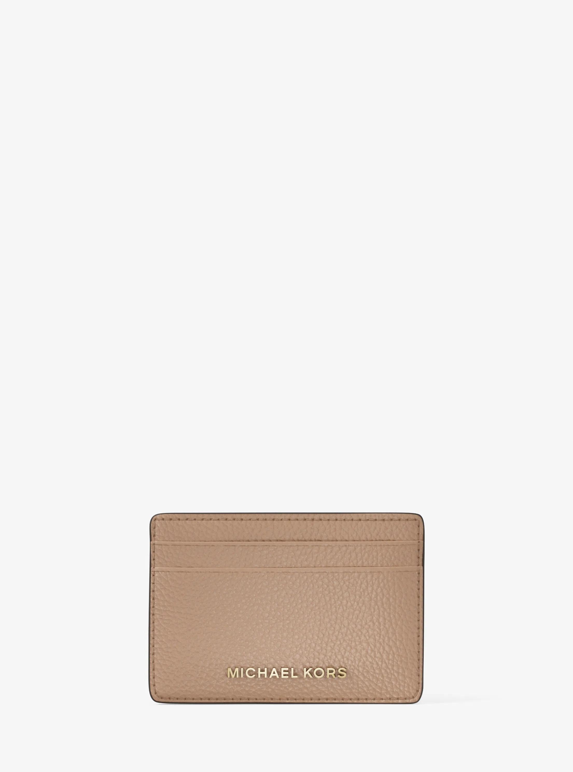 MK Porte-cartes en cuir grainé - Naturel - Michael Kors