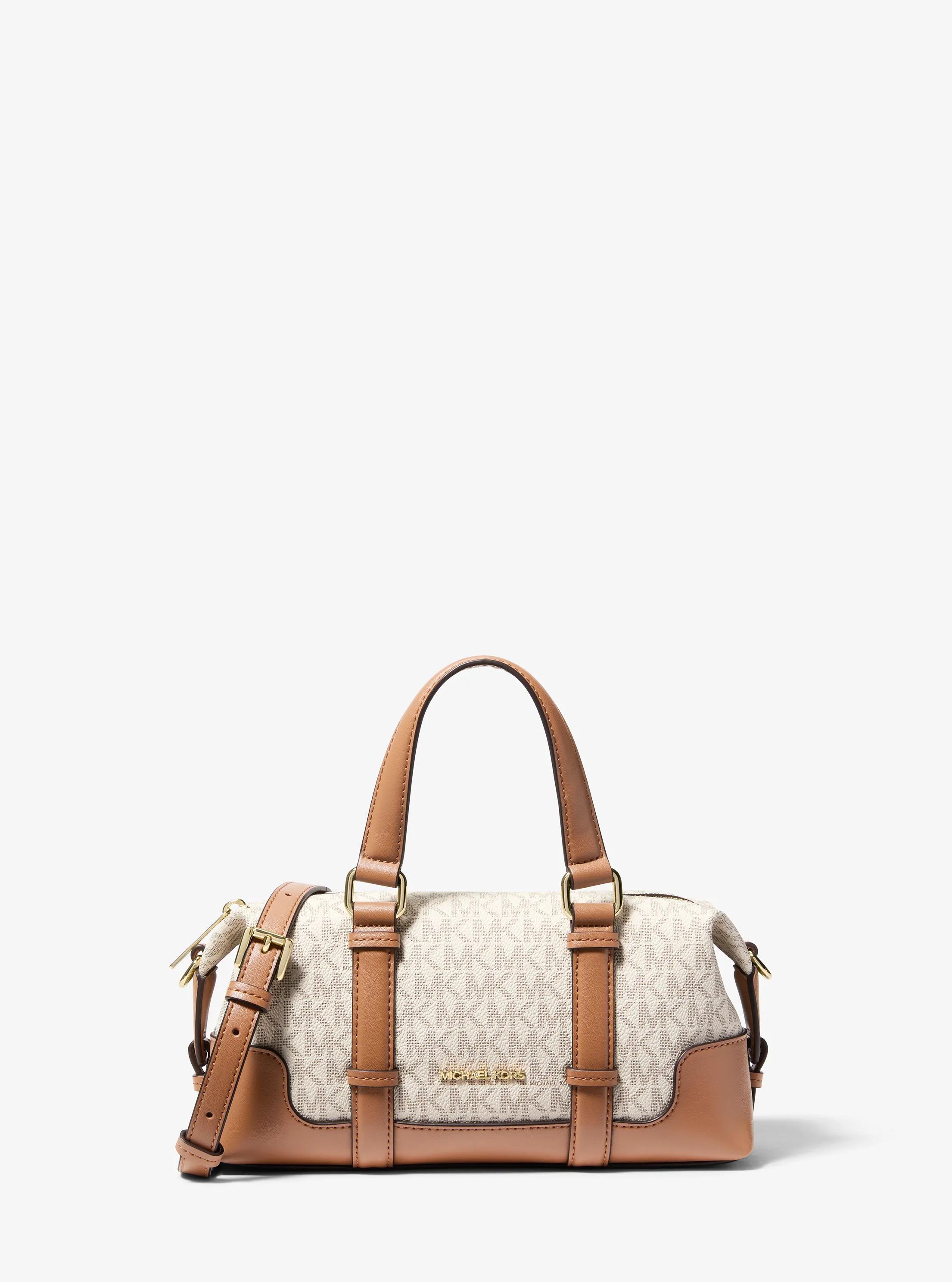Teddi Extra-Small Signature Logo Slouchy Crossbody Bag in VANILLA/ACORN | Michael Kors