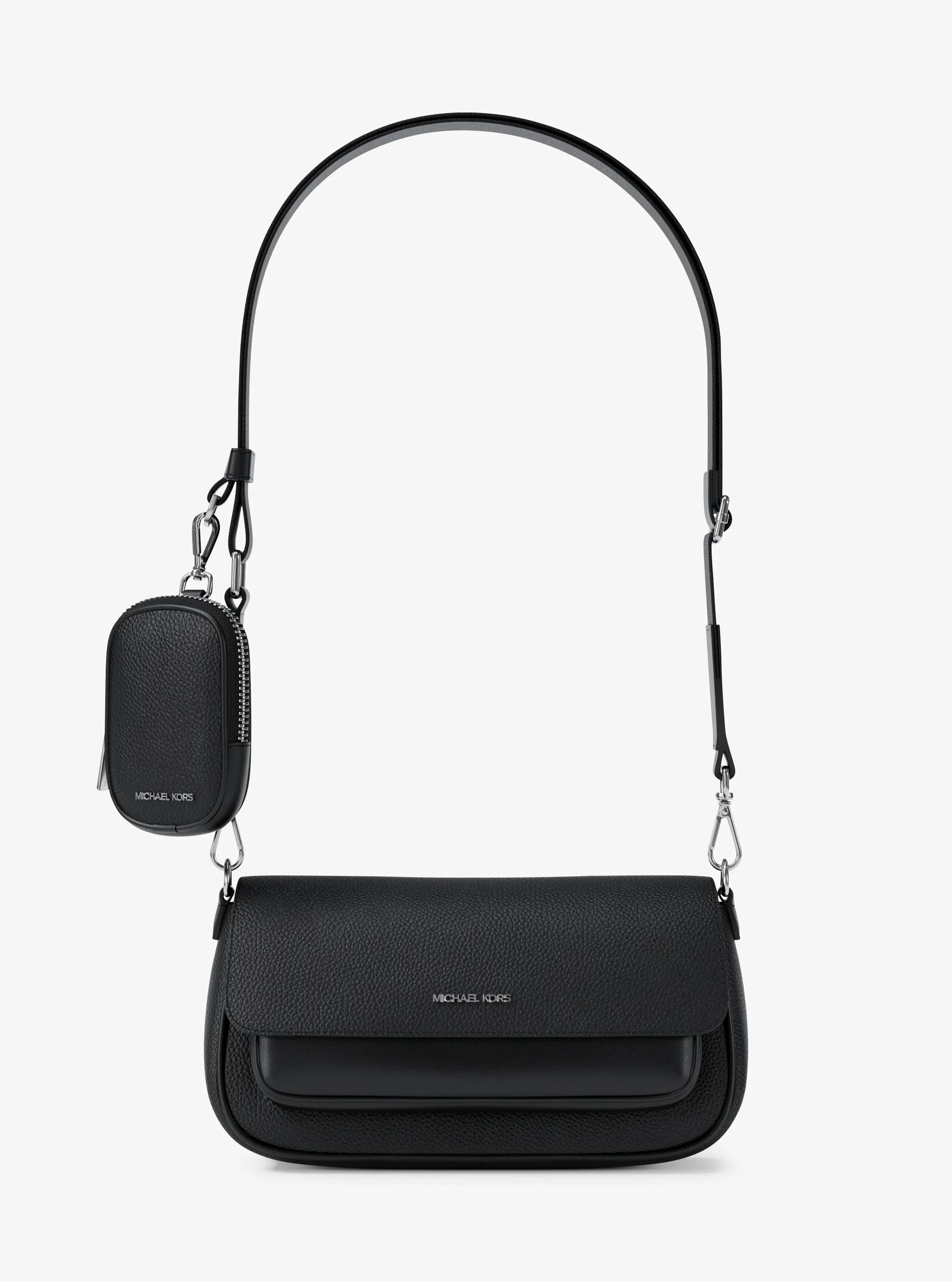 Jet Set Travel Small Pebbled Leather Crossbody Bag With Pouch in BLACK | Michael Kors