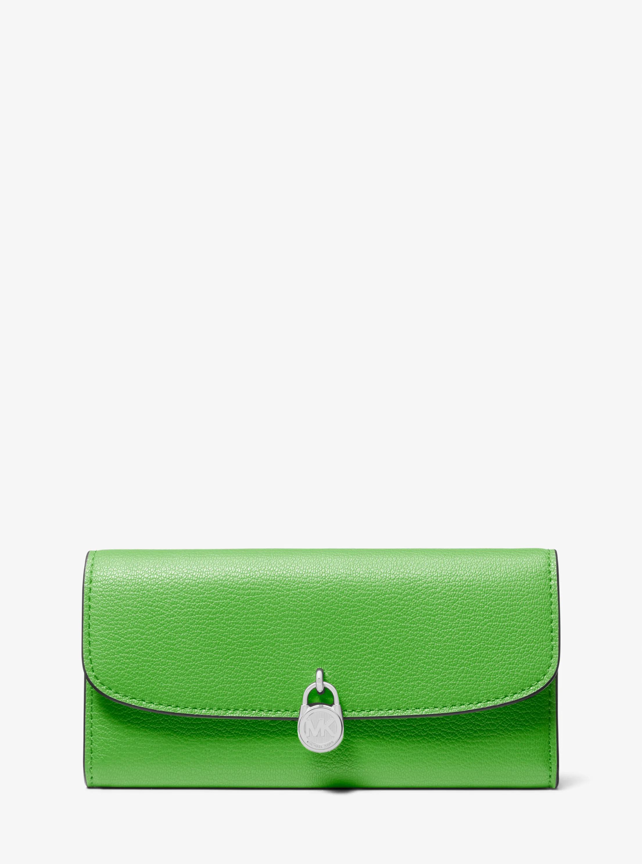 Landon Large Leather Continental Wallet in JUNGLE | Michael Kors