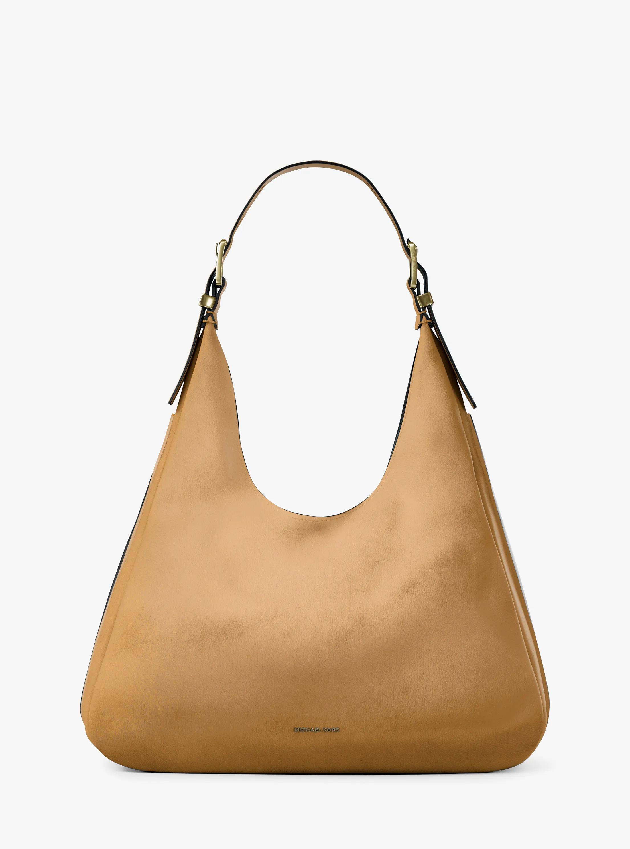 Nolita Large Nubuck Hobo Shoulder Bag in BURNT KHAKI | Michael Kors
