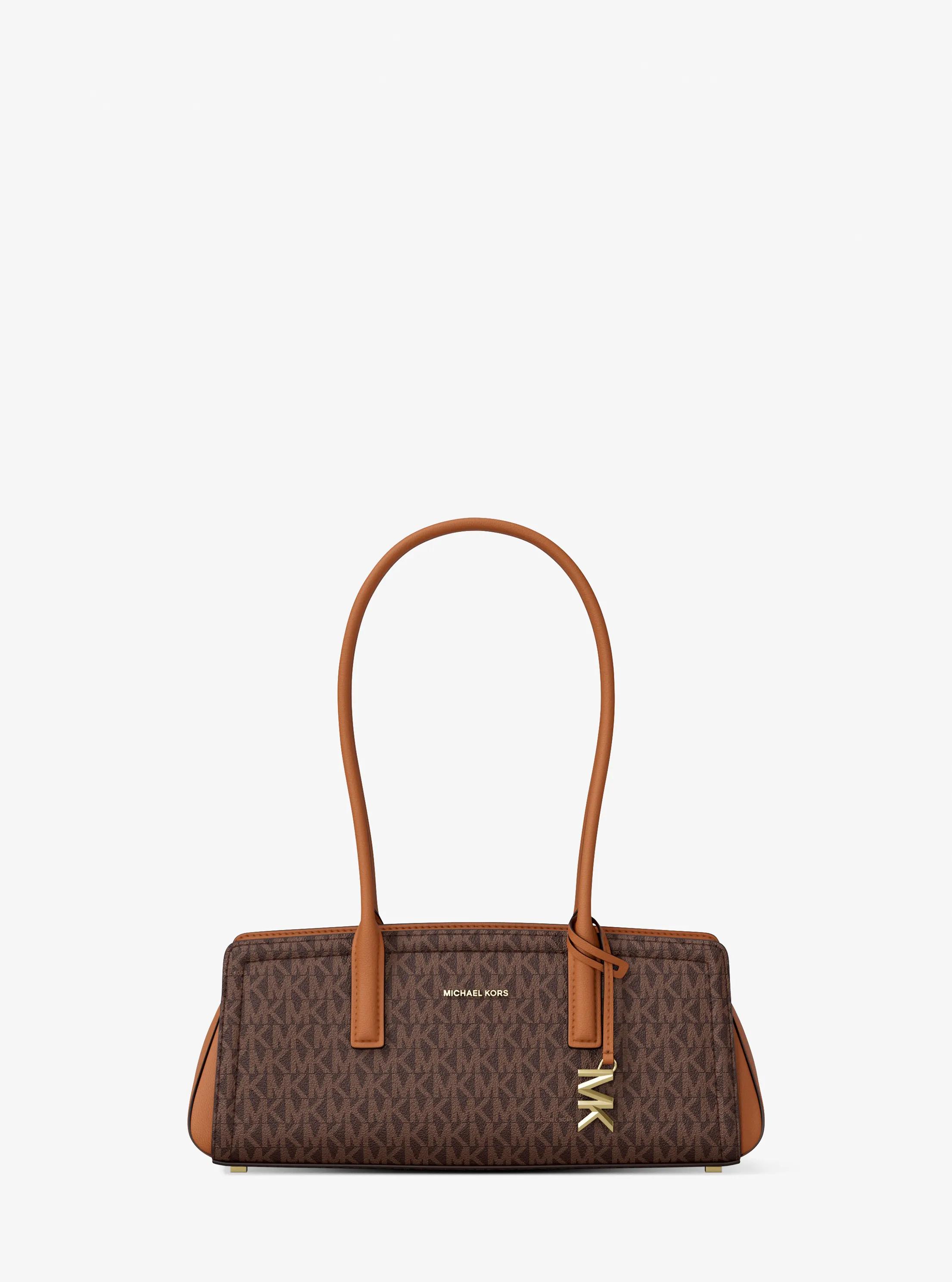 Laila Small Signature Logo Shoulder Bag in BRN/ACORN | Michael Kors