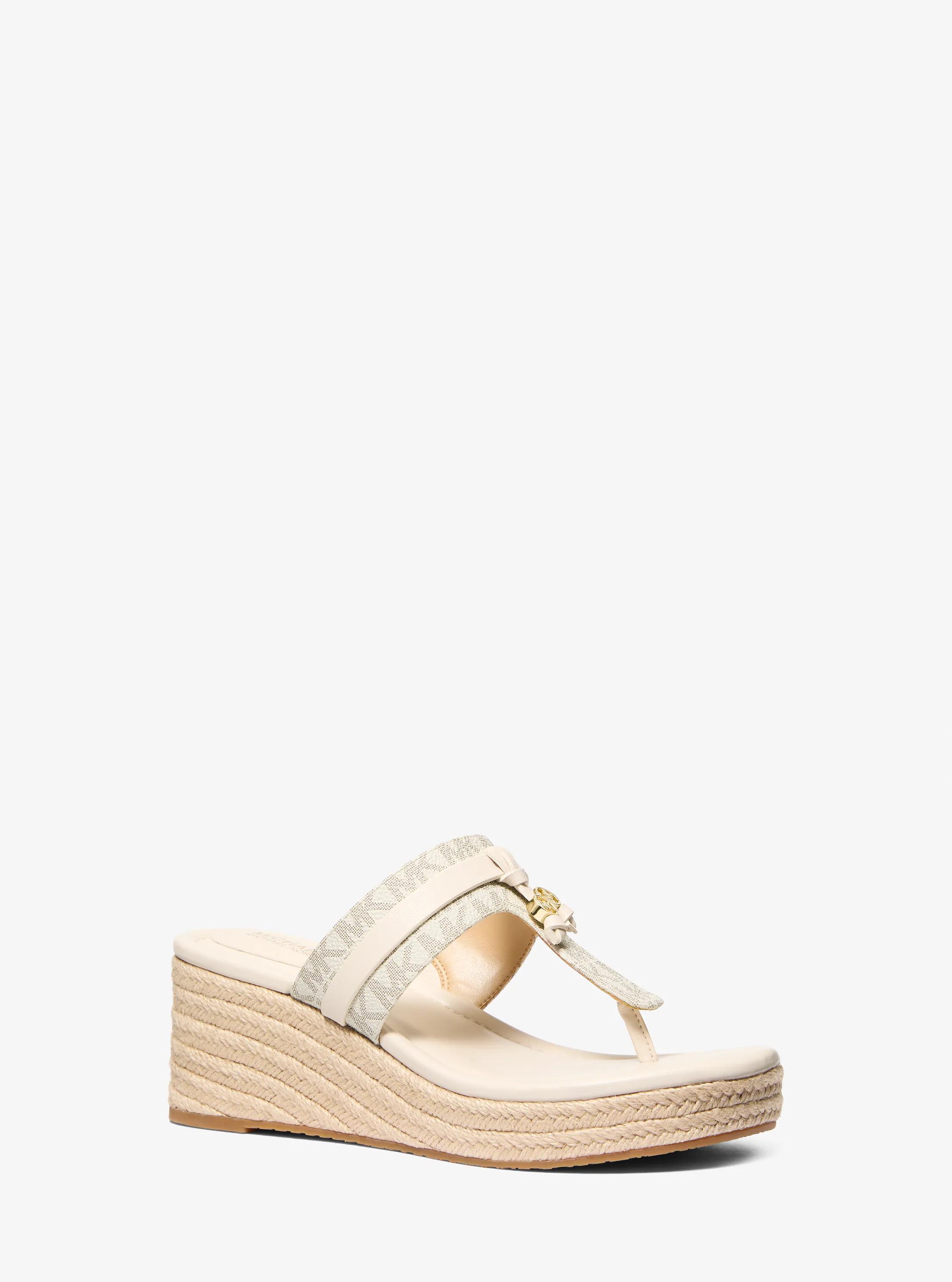 Sandalia de cu&ntilde;a Zoe con logotipo exclusivo in VAINILLA | Michael Kors