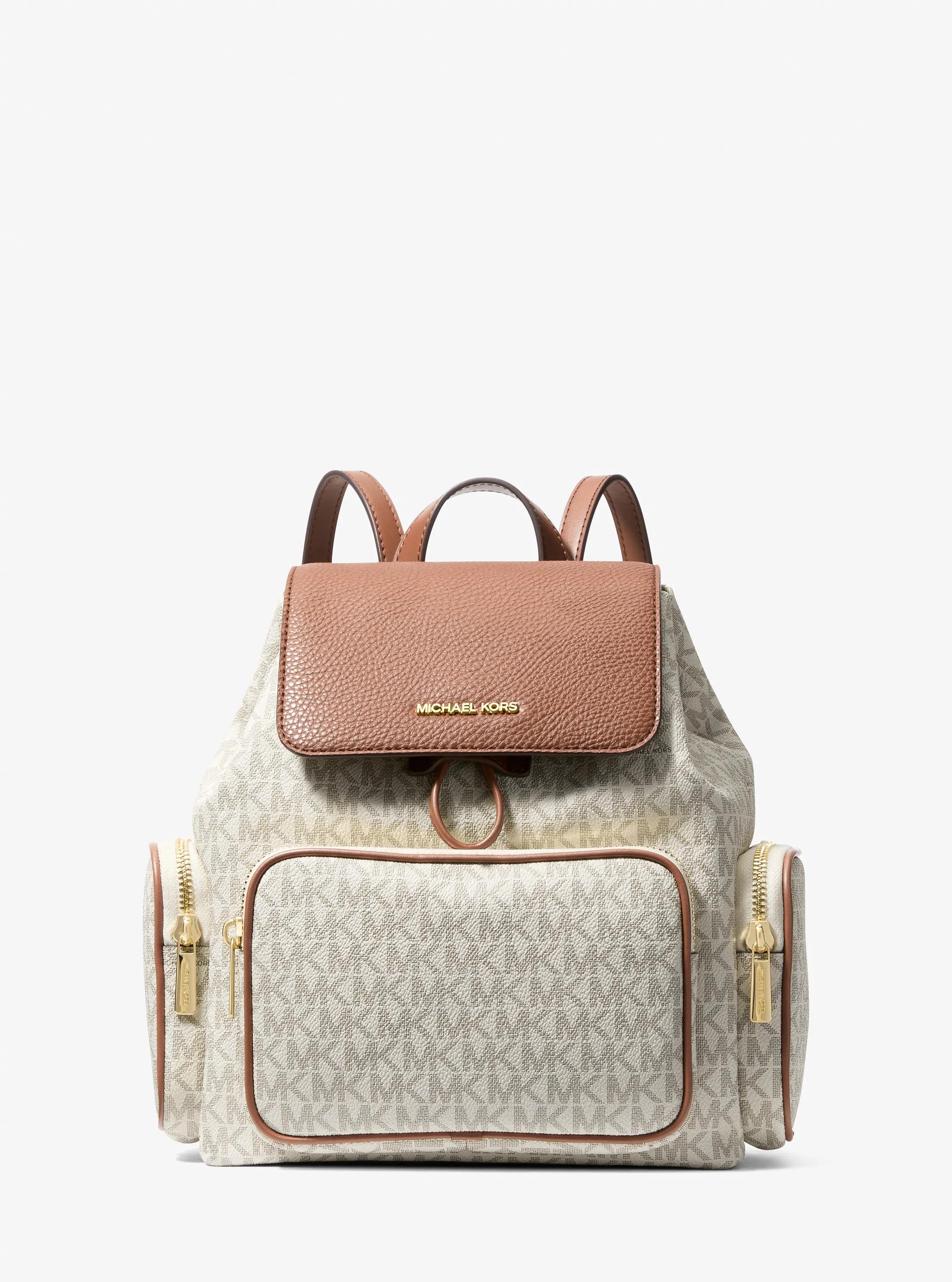 Merritt Small Signature Logo Cargo Backpack in VANILLA | Michael Kors