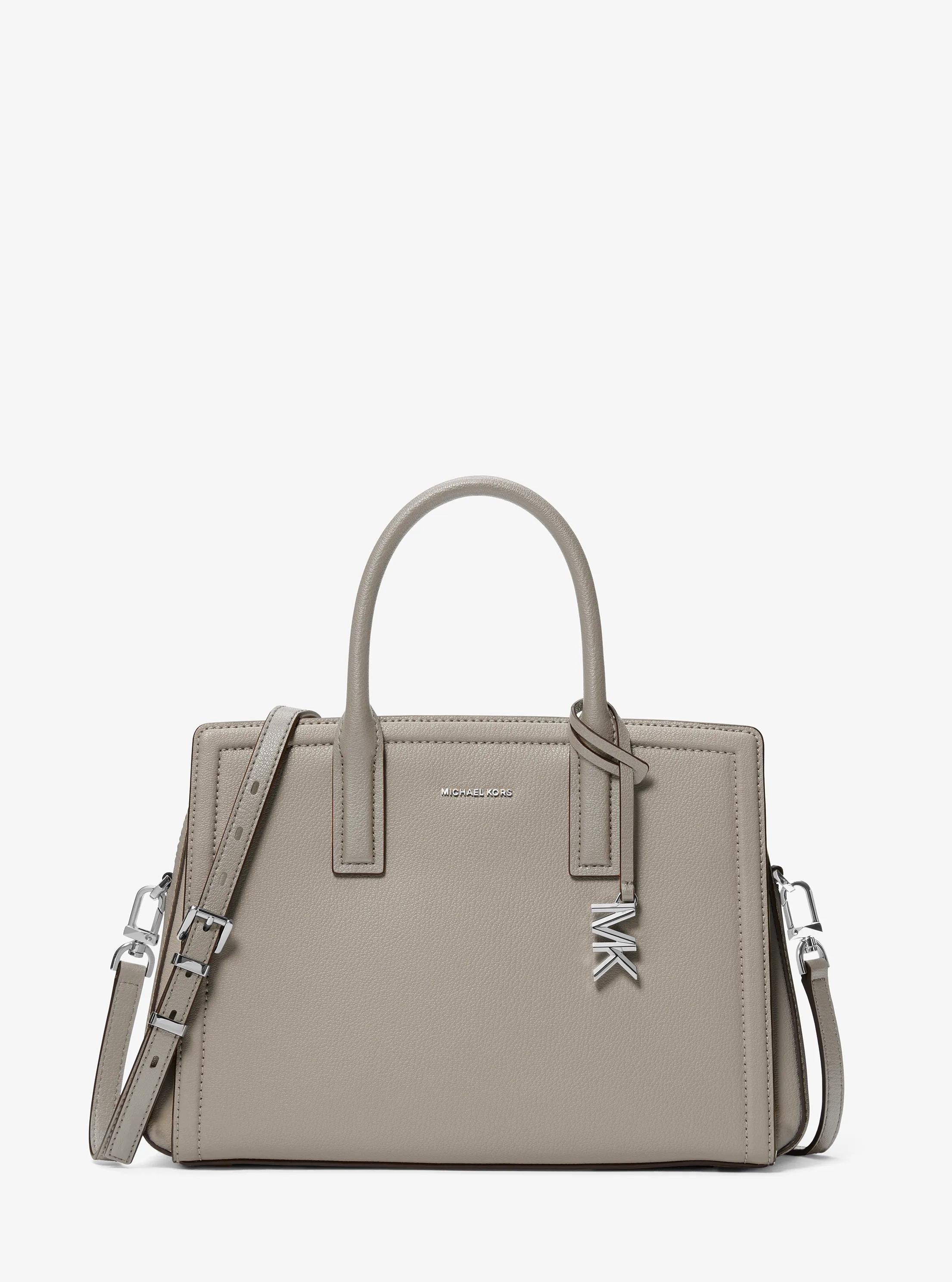 Bolso satchel Laila mediano de piel con bloques de color in GRIS JASPEADO | Michael Kors