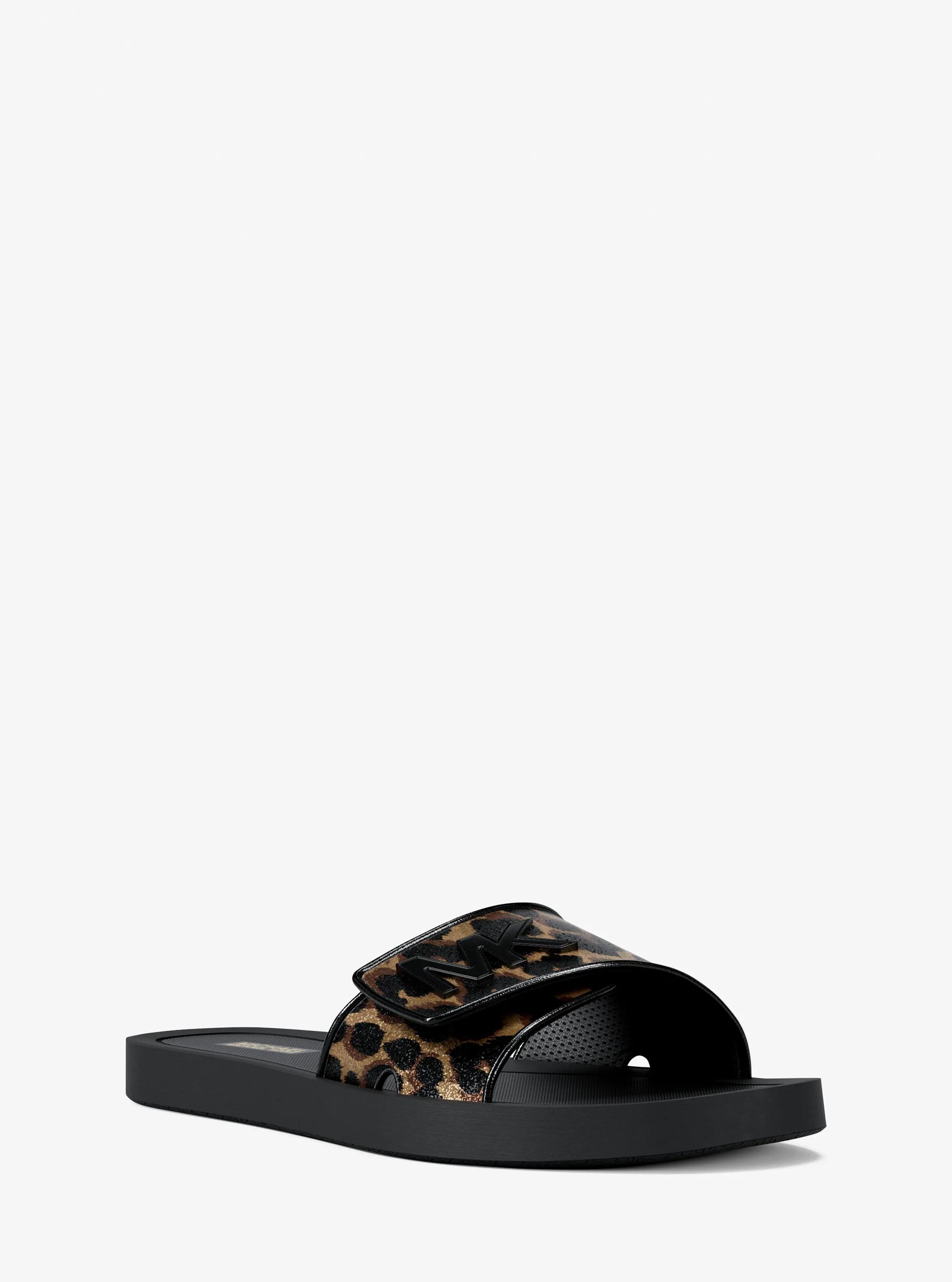 Palmer Cheetah Print Slide Sandal in DK CAMEL MLT | Michael Kors