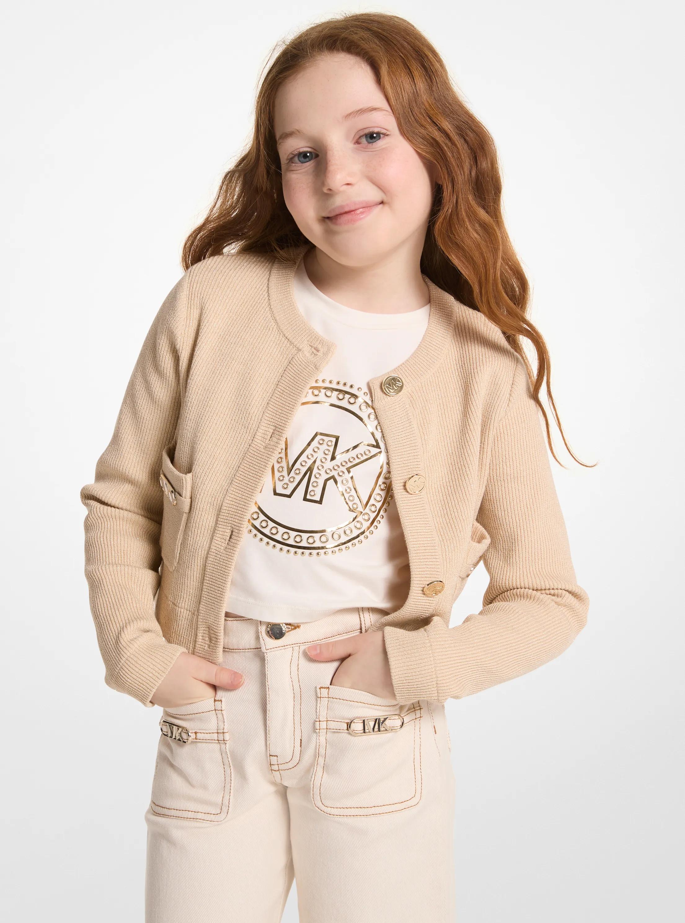 MK Cardigan en tricot métallisé - Or - Michael Kors