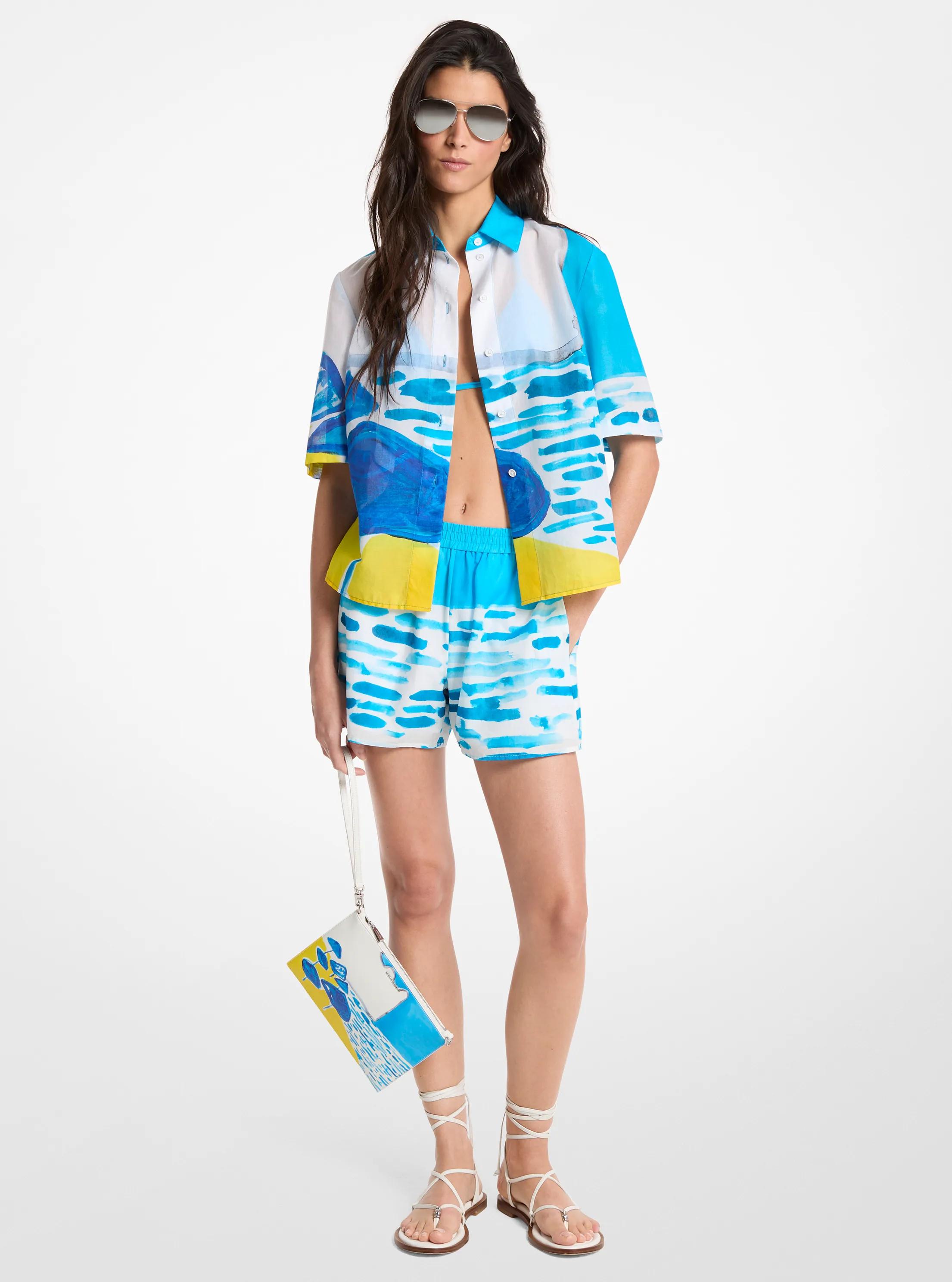 Michael Kors X Christina Zimpel Cotton Lawn Shorts in WHITE | Michael Kors
