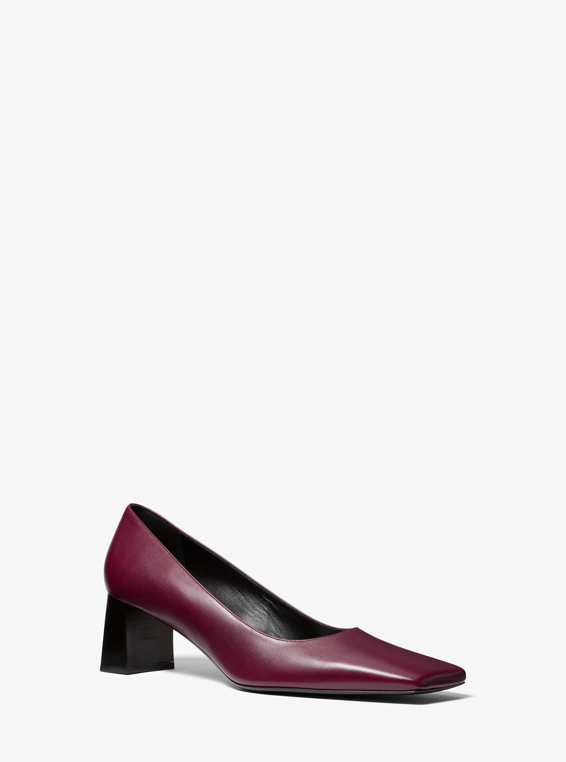 Zapato de tac&oacute;n Maria de piel in VINO | Michael Kors
