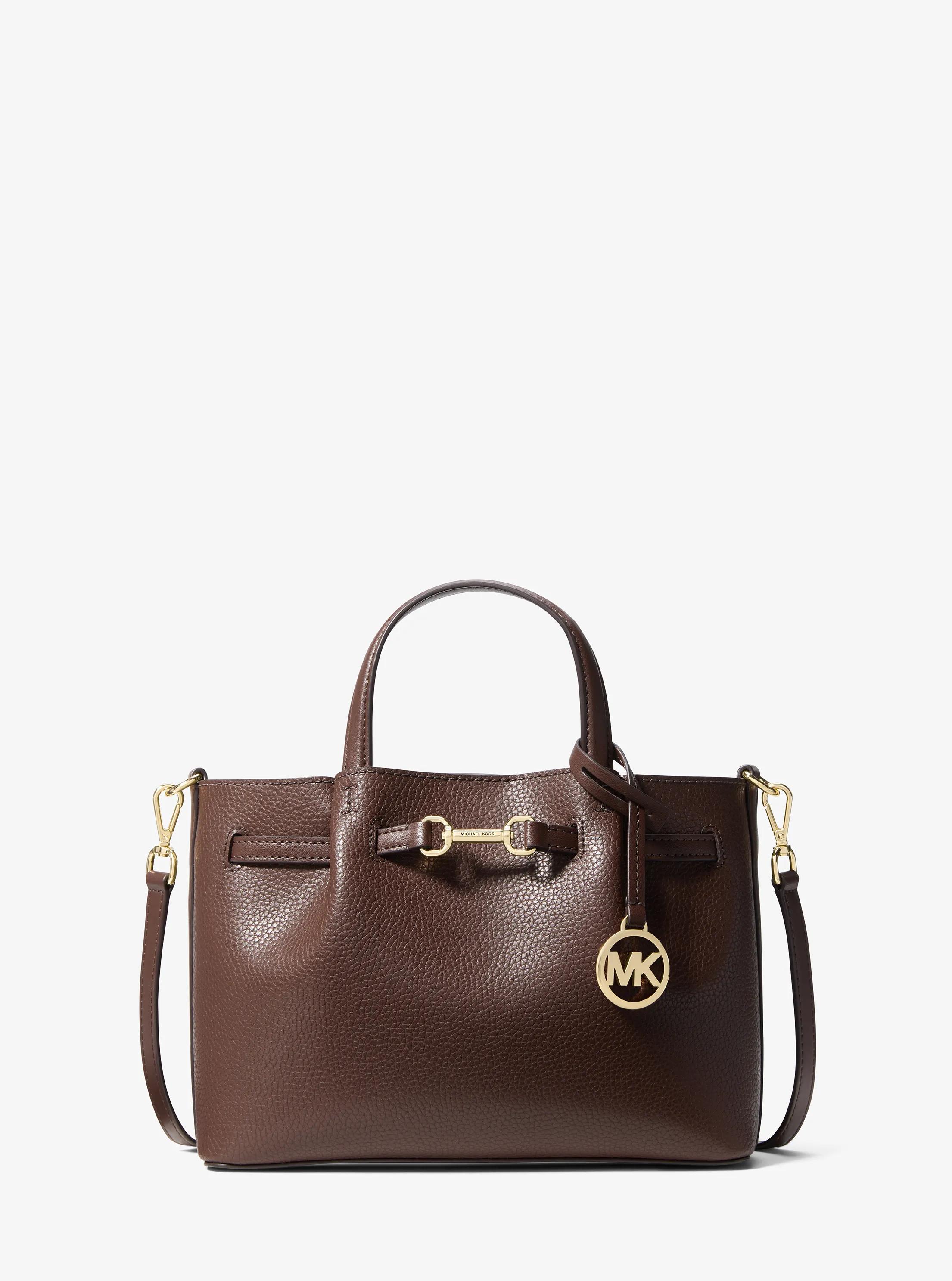 Michael Kors Carson Small Pebbled Leather Satchel In Brown