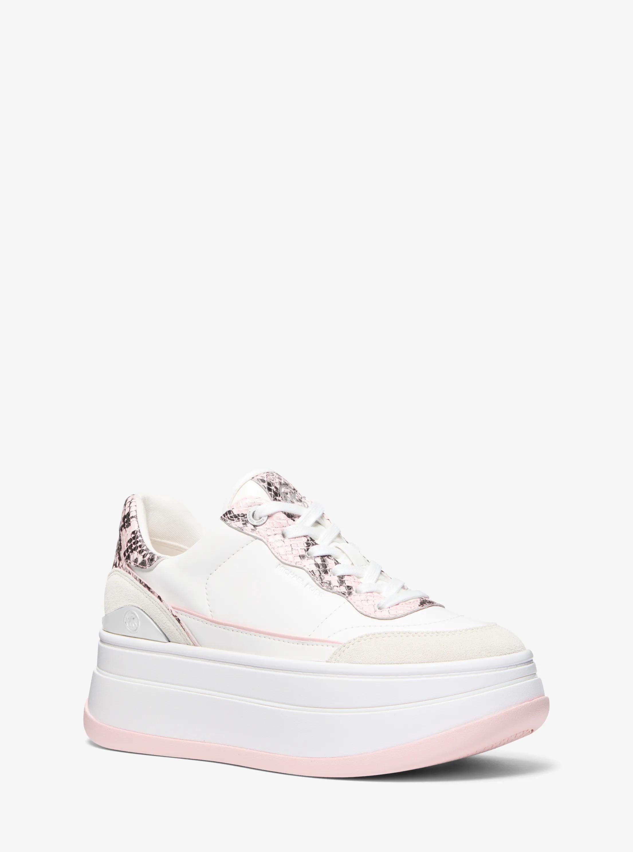 Sneaker Hayes in pelle con plateau in ROSA FUM&Eacute; | Michael Kors