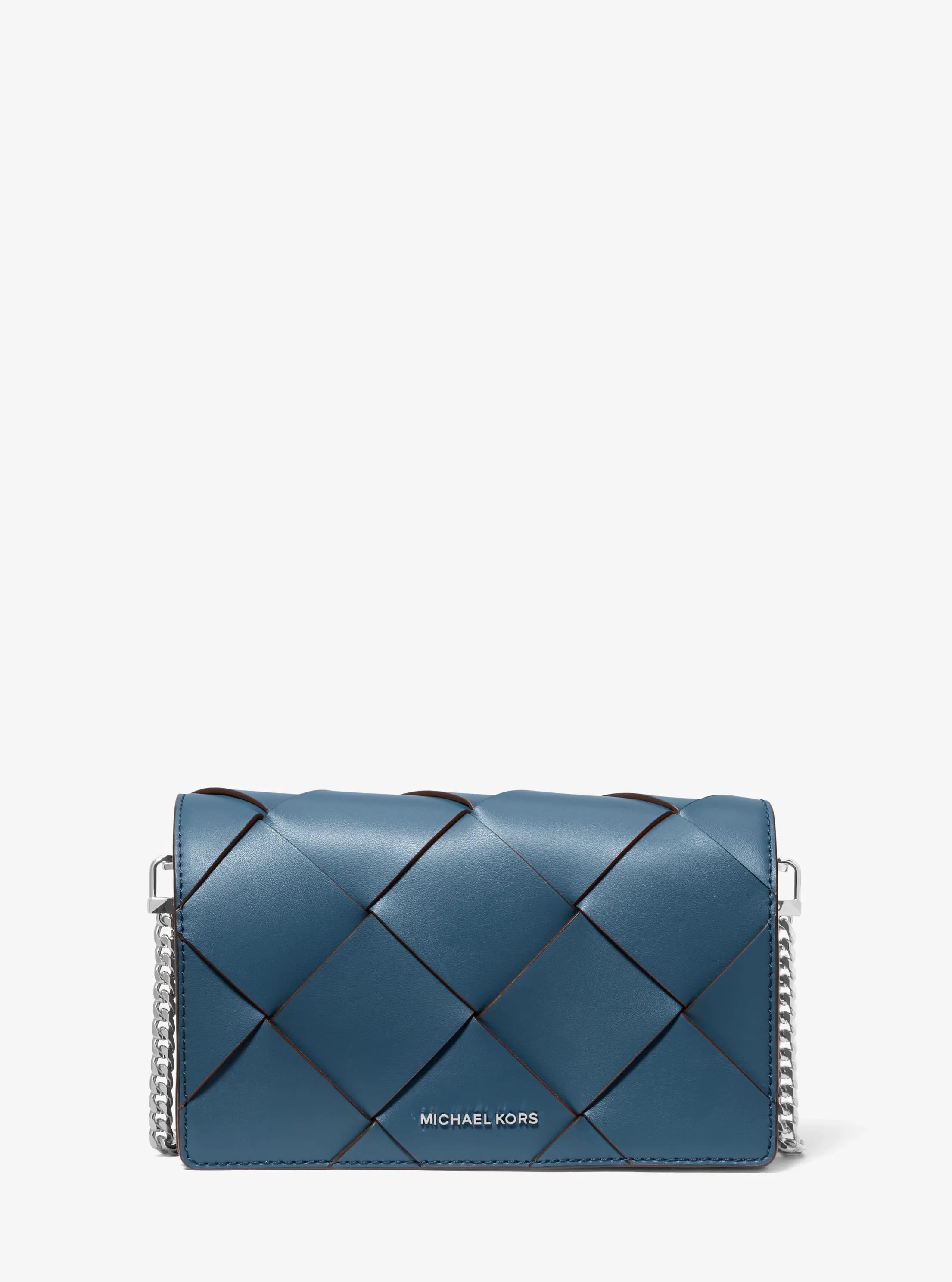 Bandolera Jet Set mediana de piel tejida in CHAMBRAY OSCURO | Michael Kors