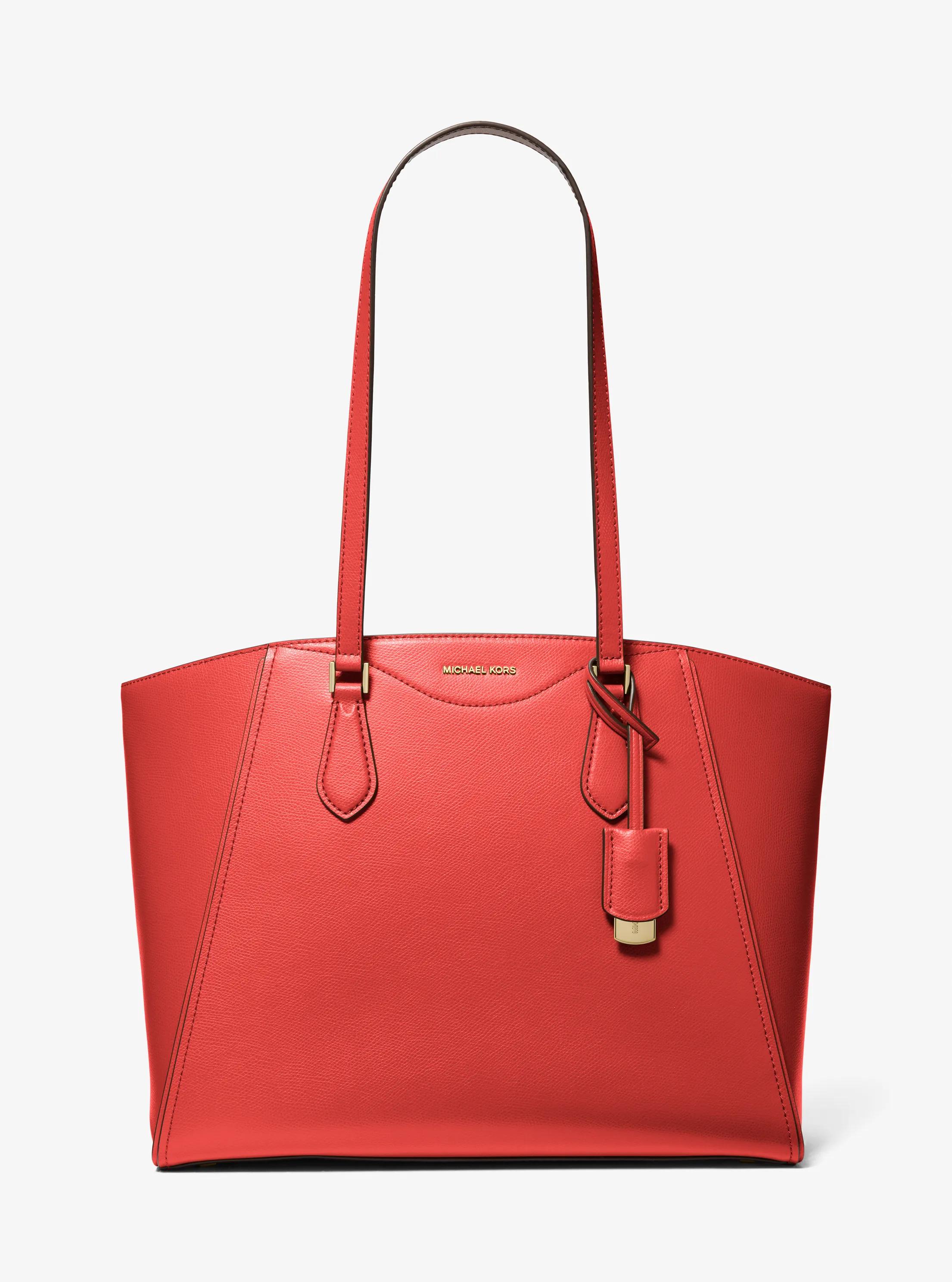 Taryn Large Leather Tote Bag in BURNT SIENNA | Michael Kors