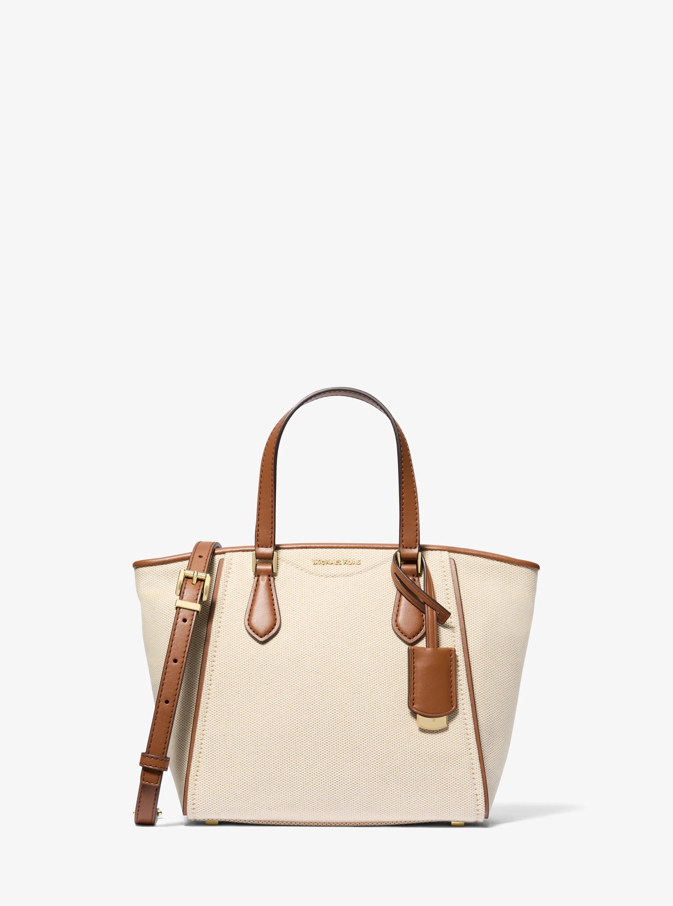 Petit sac &agrave; bandouli&egrave;re convertible Taryn en toile in LUGGAGE | Michael Kors