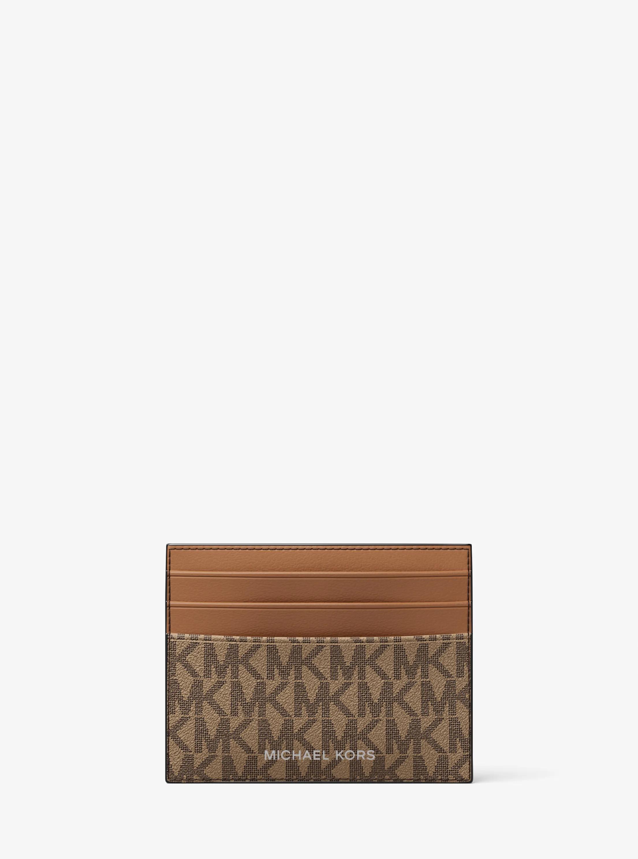 Cooper Signature Logo Card Case in CAMEL | Michael Kors
