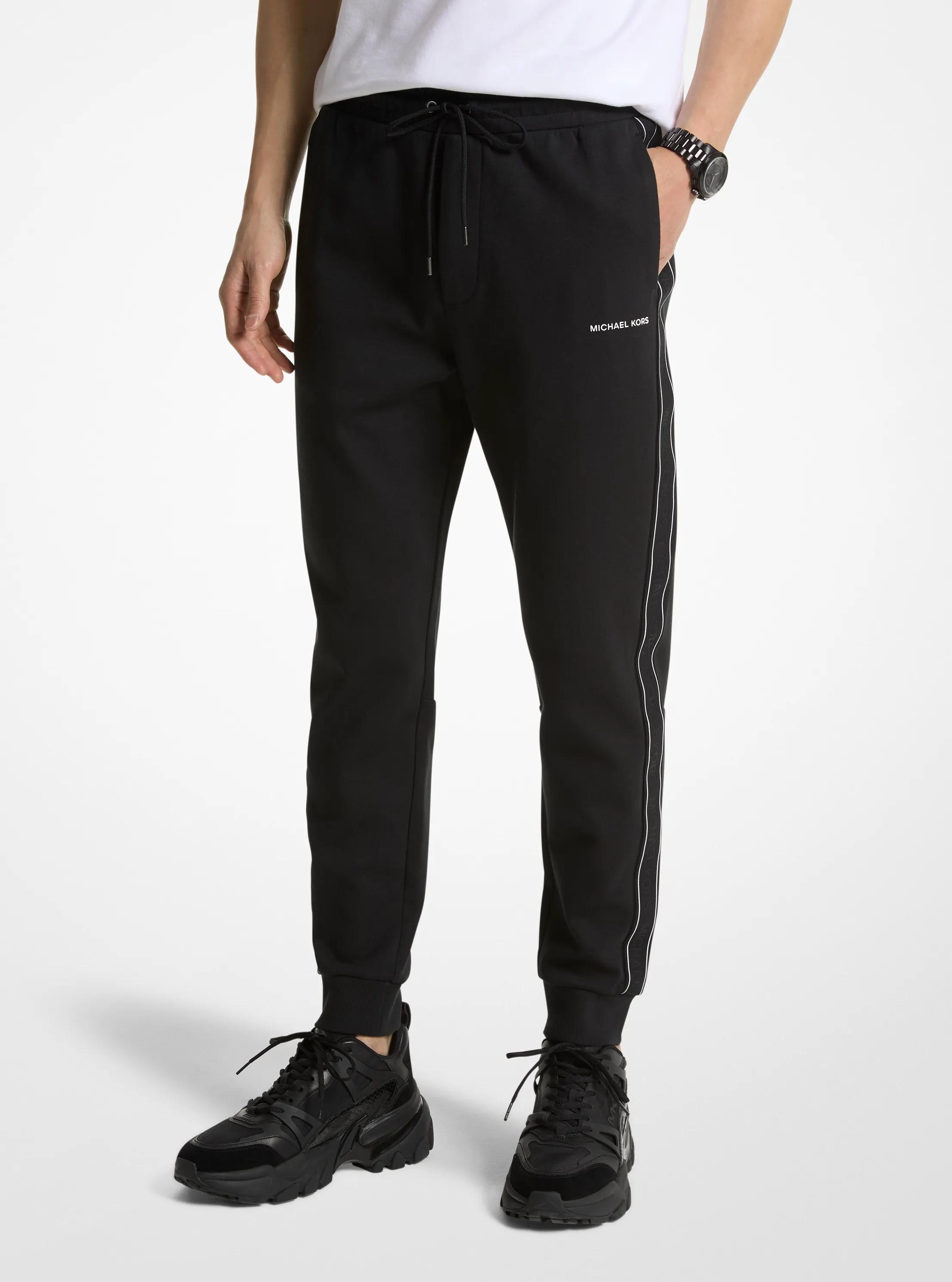 MK Joggingbroek van katoenmix met logoband - Zwart - Michael Kors