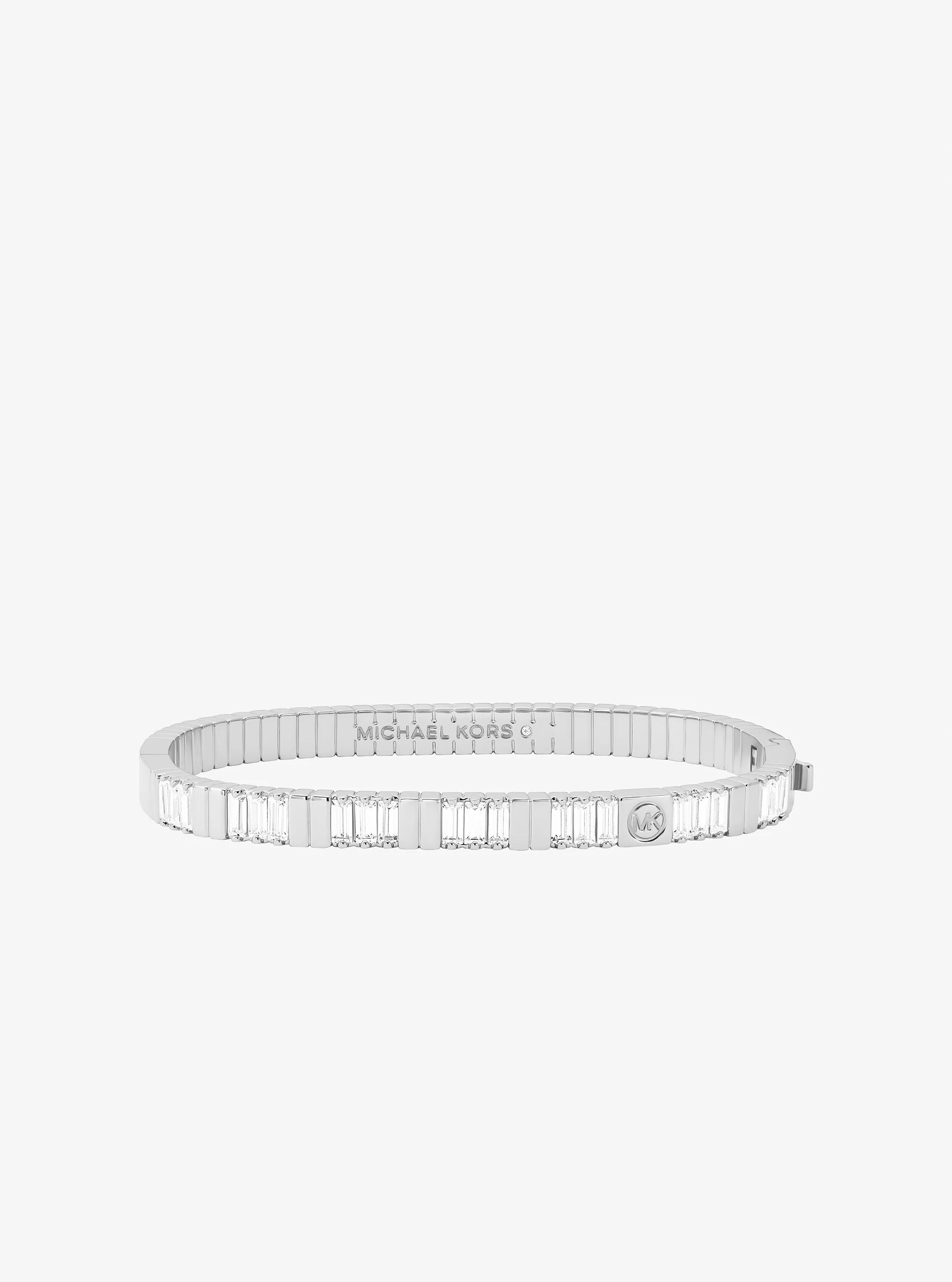 Cubic Zirconia Baguette Bangle in SILVER | Michael Kors