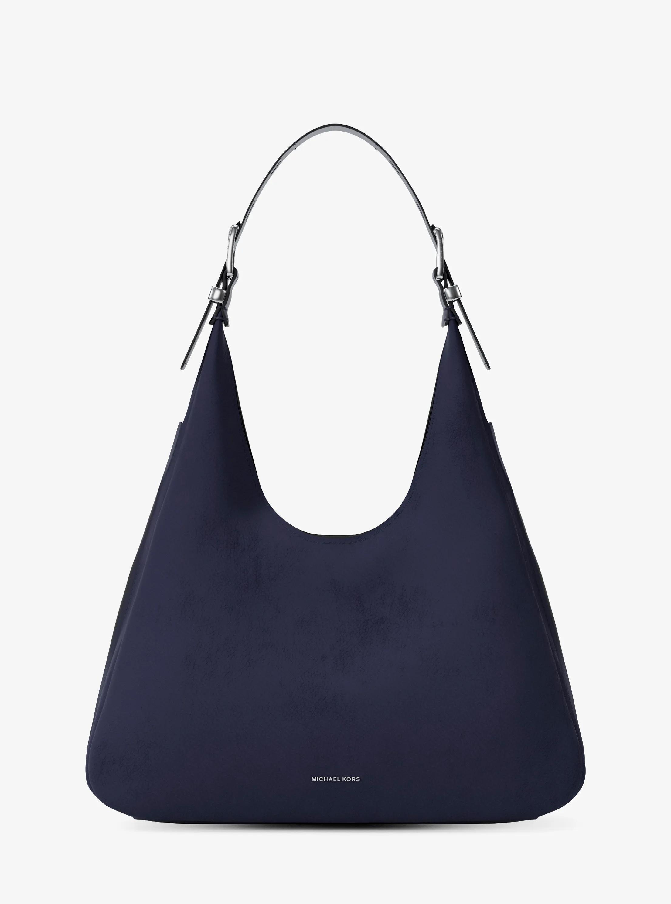 Nolita Large Nubuck Hobo Shoulder Bag in DRESS BLUES | Michael Kors