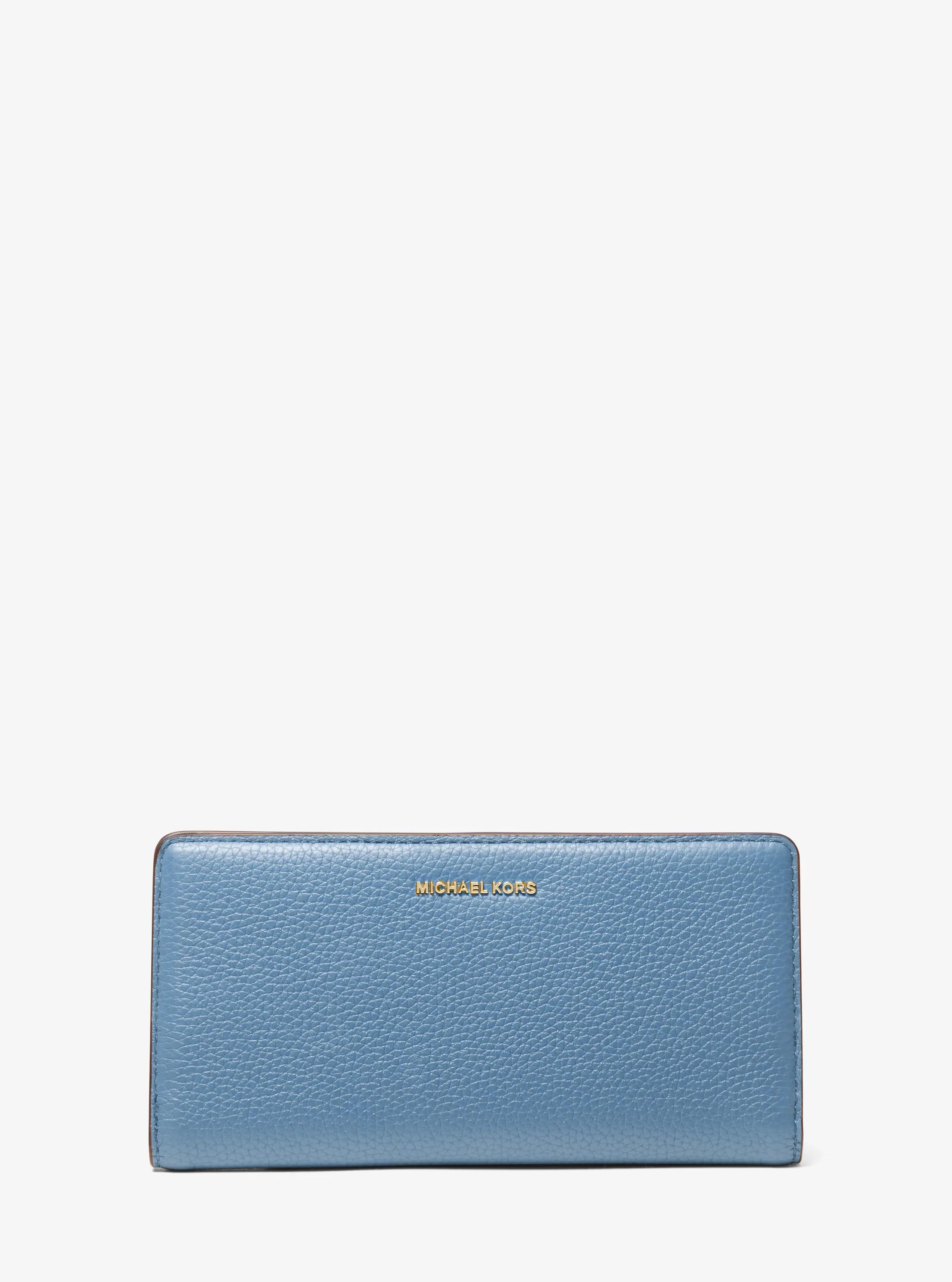 Bryant Large Pebbled Leather Snap-Front Wallet in FRENCH BLUE | Michael Kors