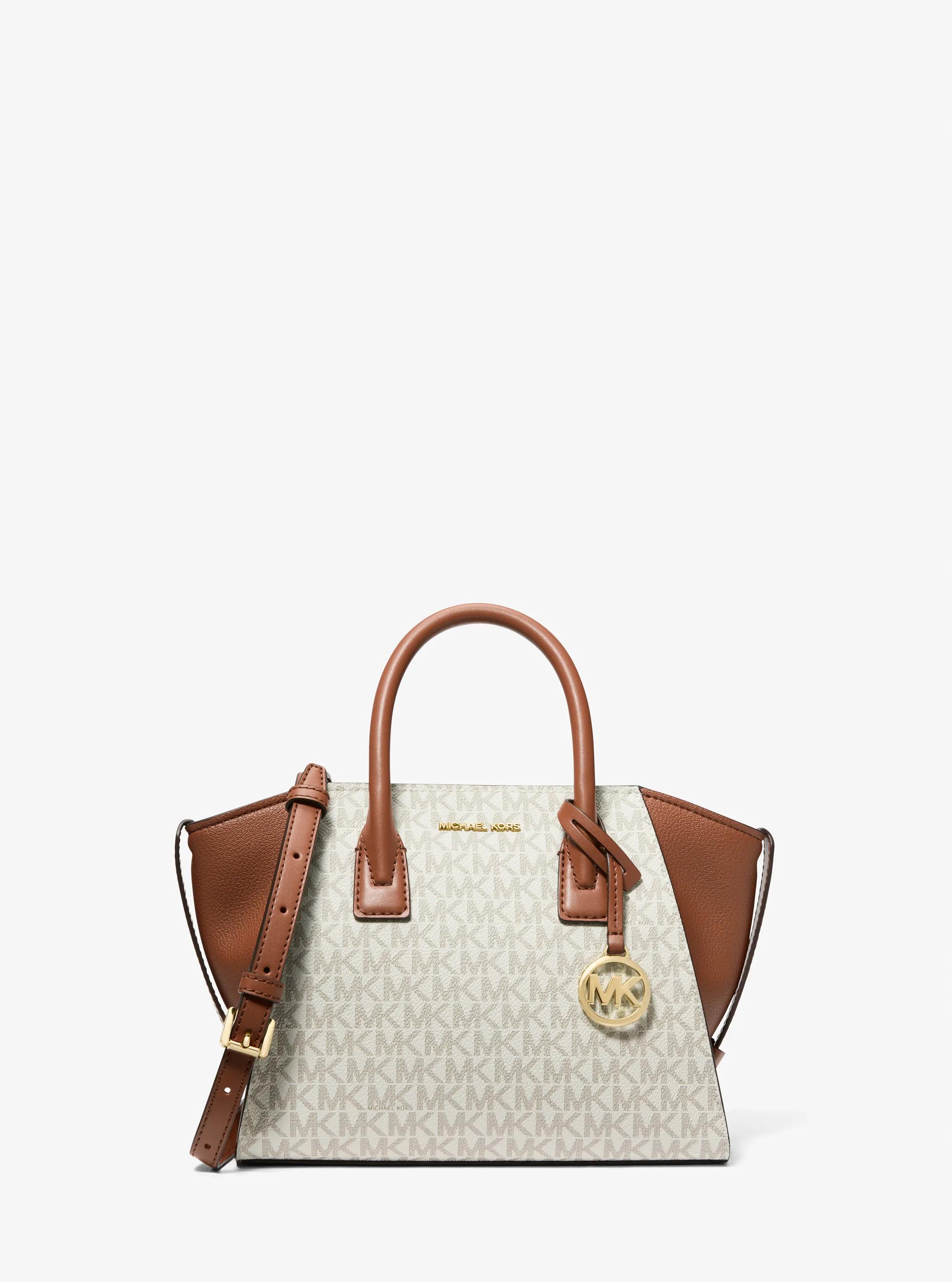 Bolso satchel Avril peque&ntilde;o de piel con logotipo in VAINILLA | Michael Kors
