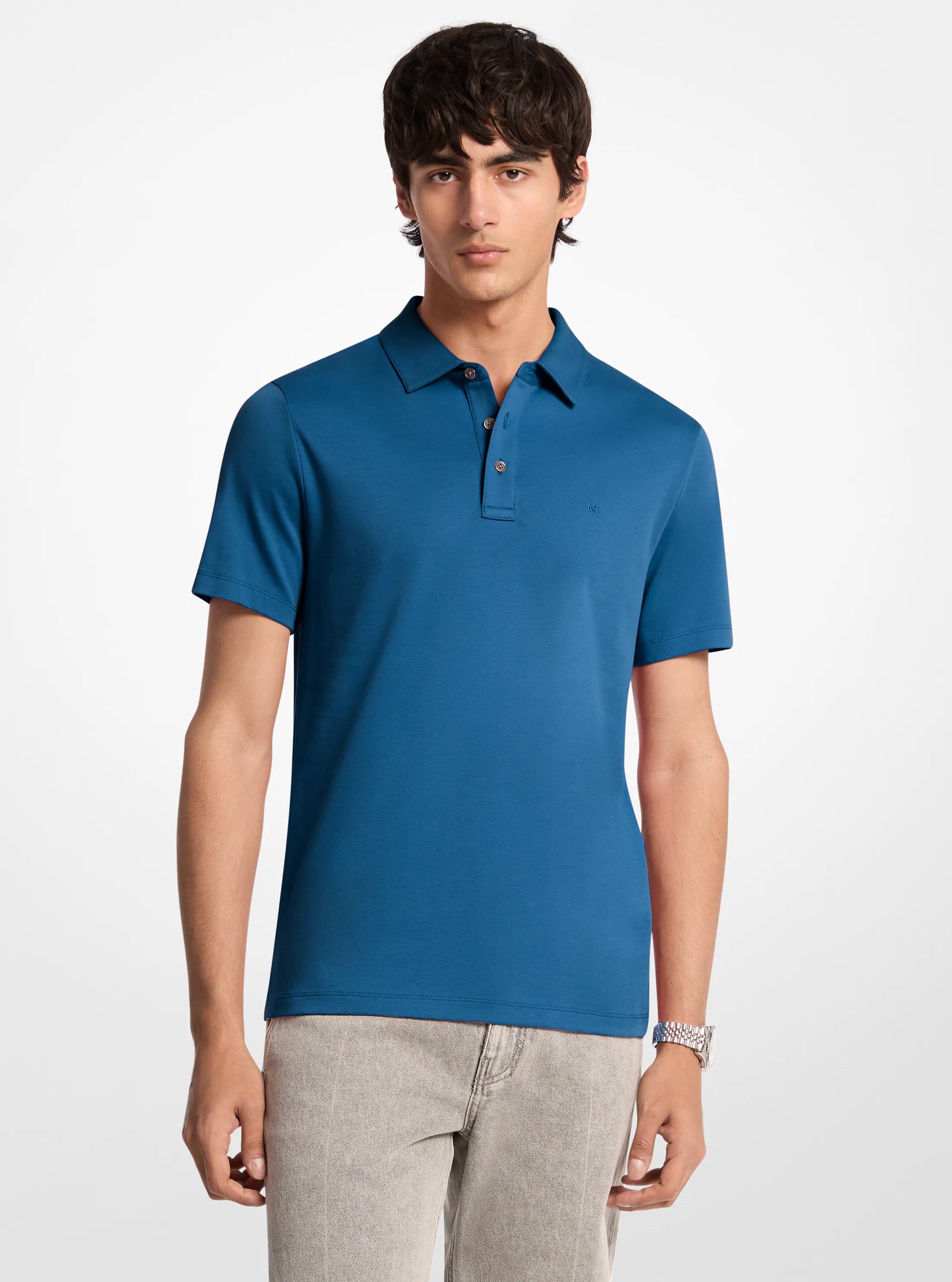 Michael Kors Mens Mk Poloshirt Aus Baumwolle Mit Logostickerei - Blau - Michael Kors