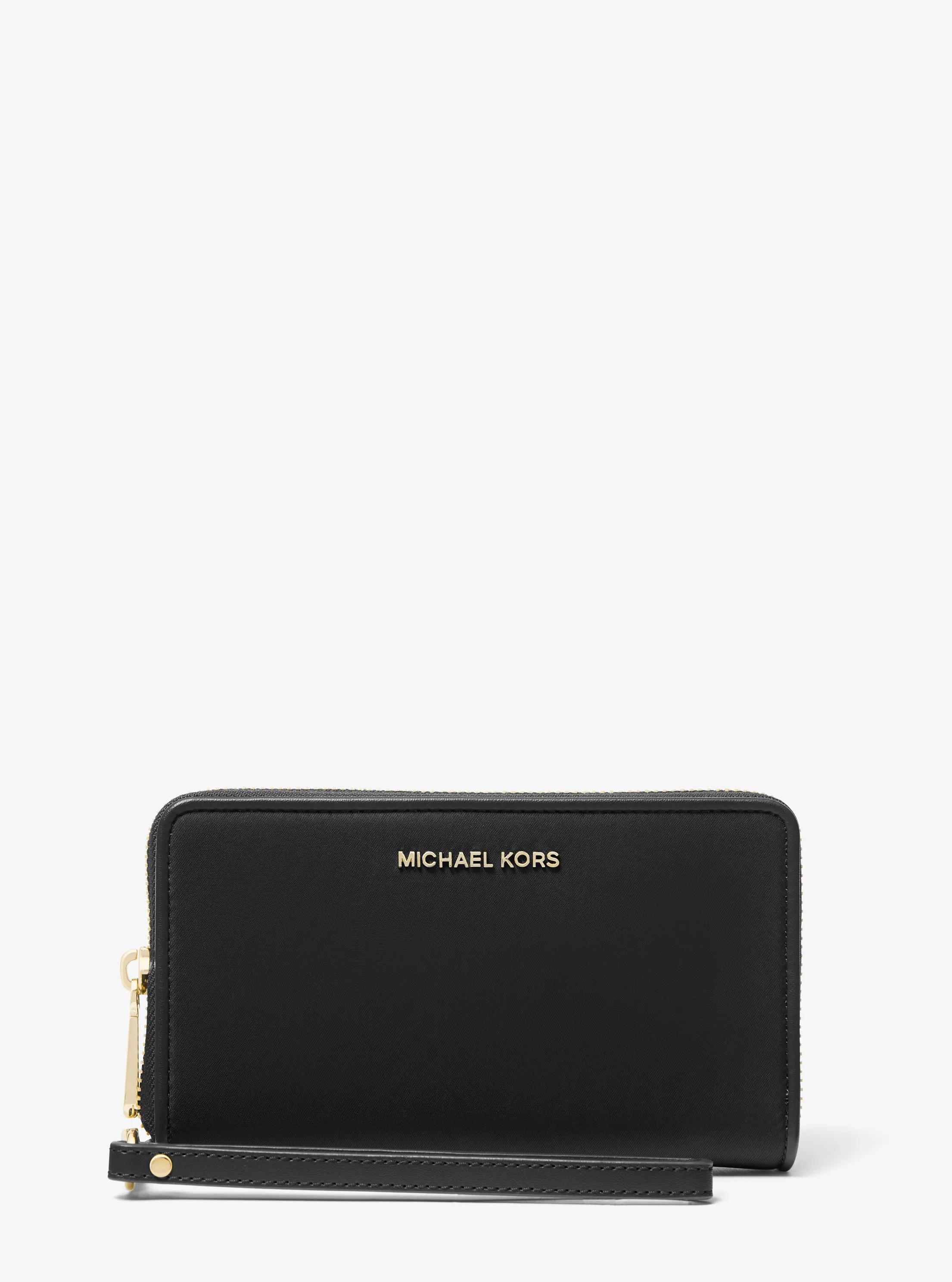 Jet Set Large Nylon Smartphone Wristlet in BLACK - Sale | Michael