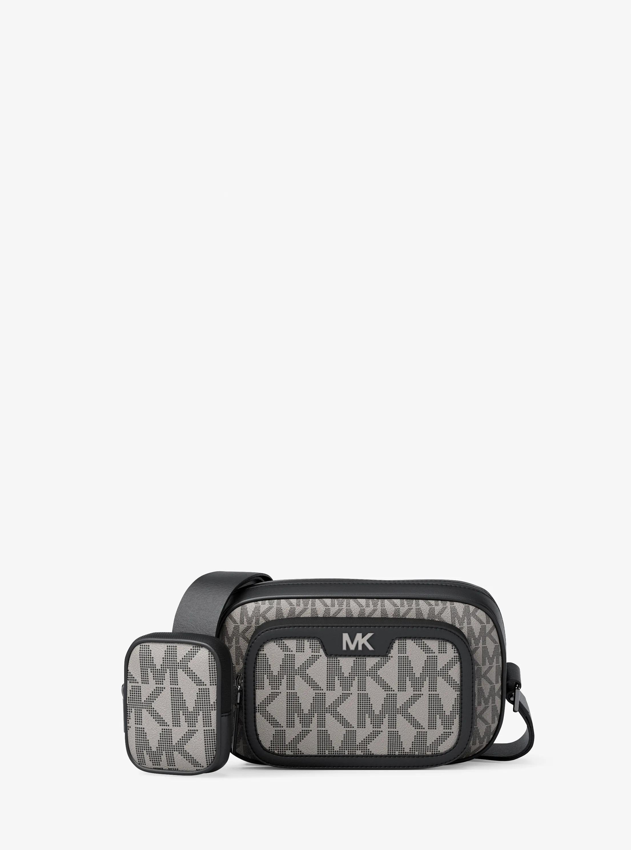 Cooper Small Signature Logo Camera Crossbody Bag With Pouch in PG/BLK MUL | Michael Kors