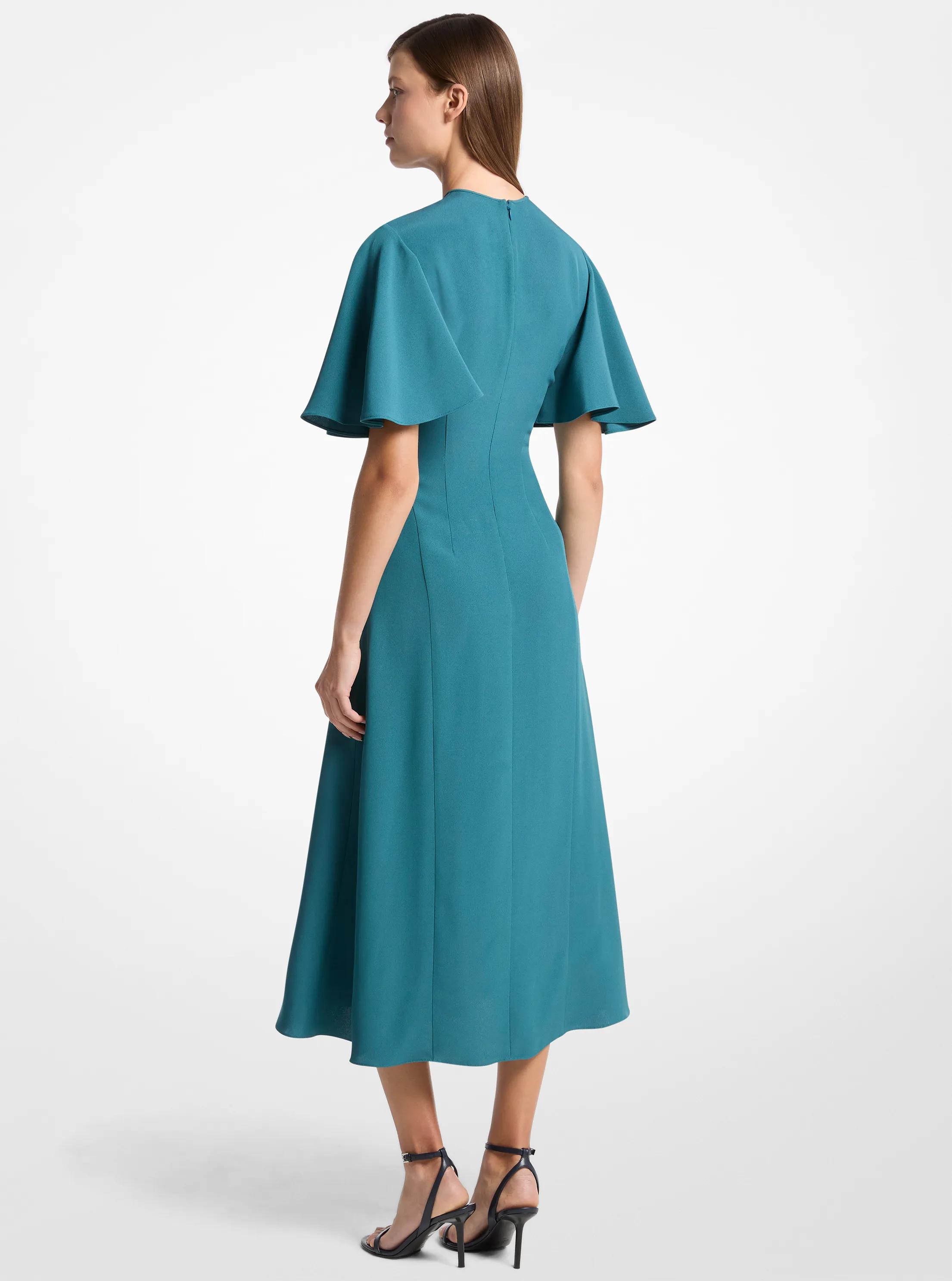 Michael Kors Collection Crepe Cady Flutter-Sleeve Dress | Thumbnail 2