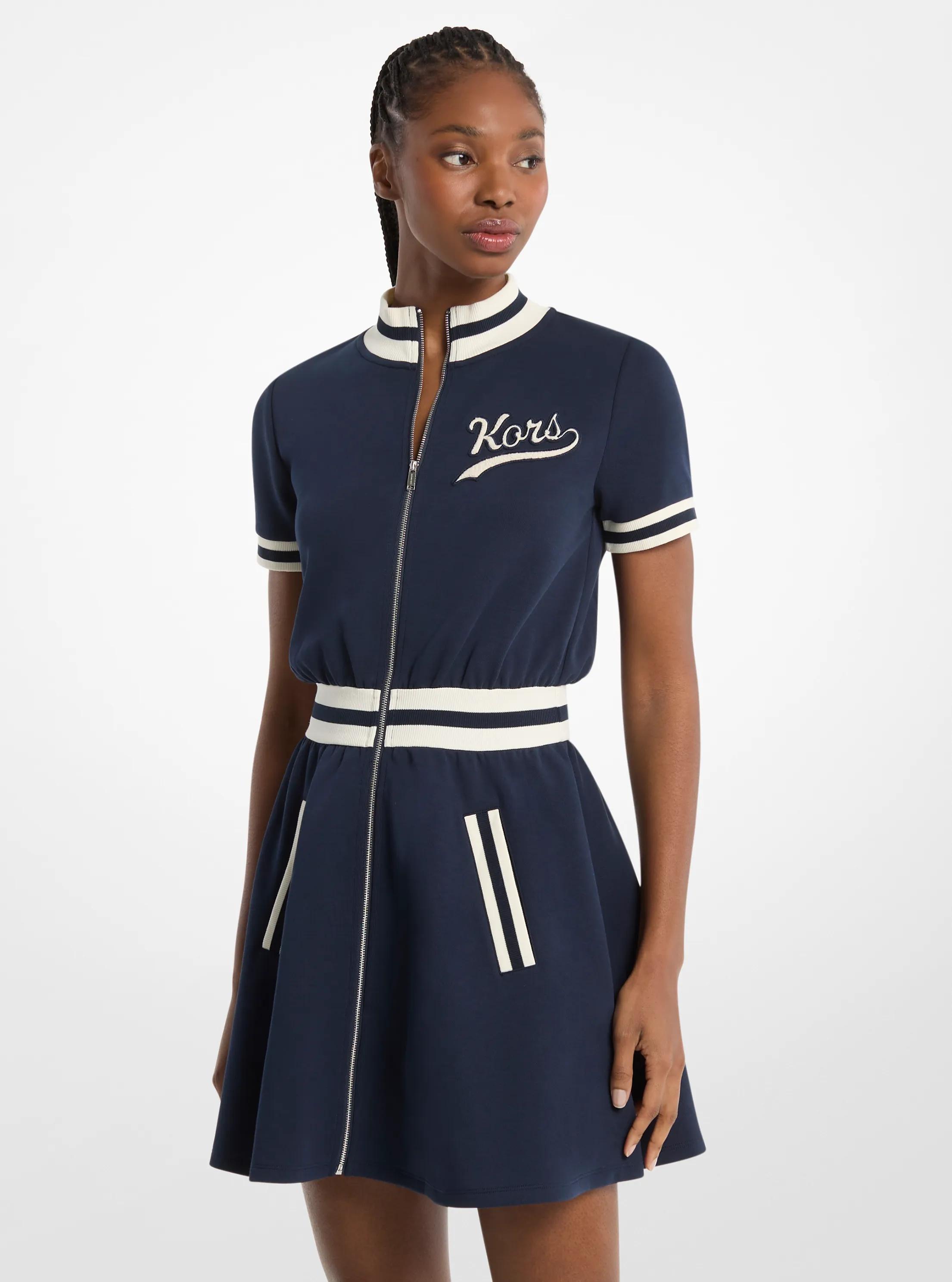 Cotton Blend Zip-Up Mini Dress 98$