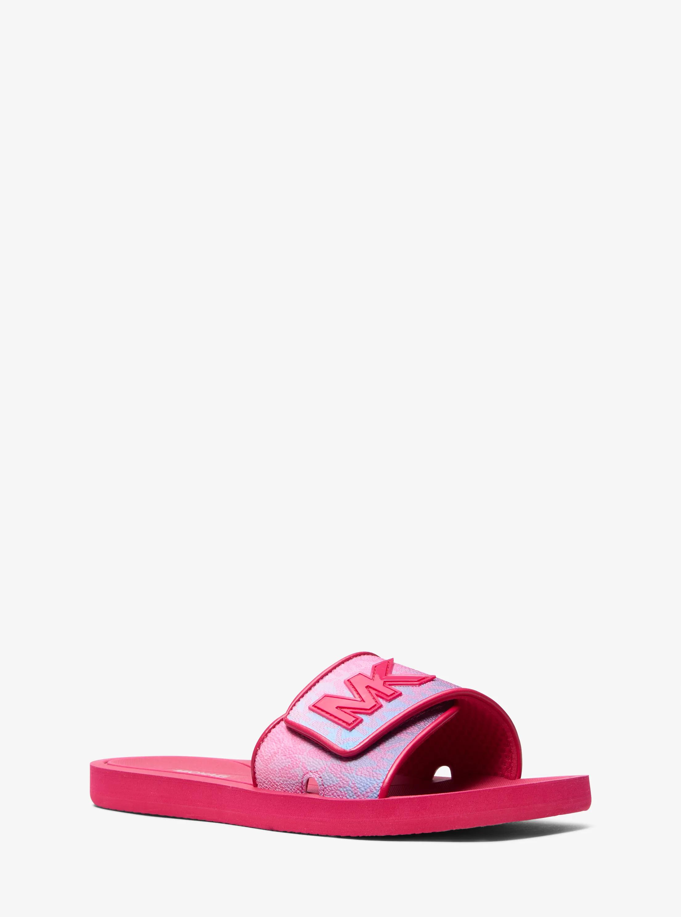 Palmer Ombr&eacute; Signature Logo Slide Sandal in DARK RASPBERRY MULTI | Michael Kors