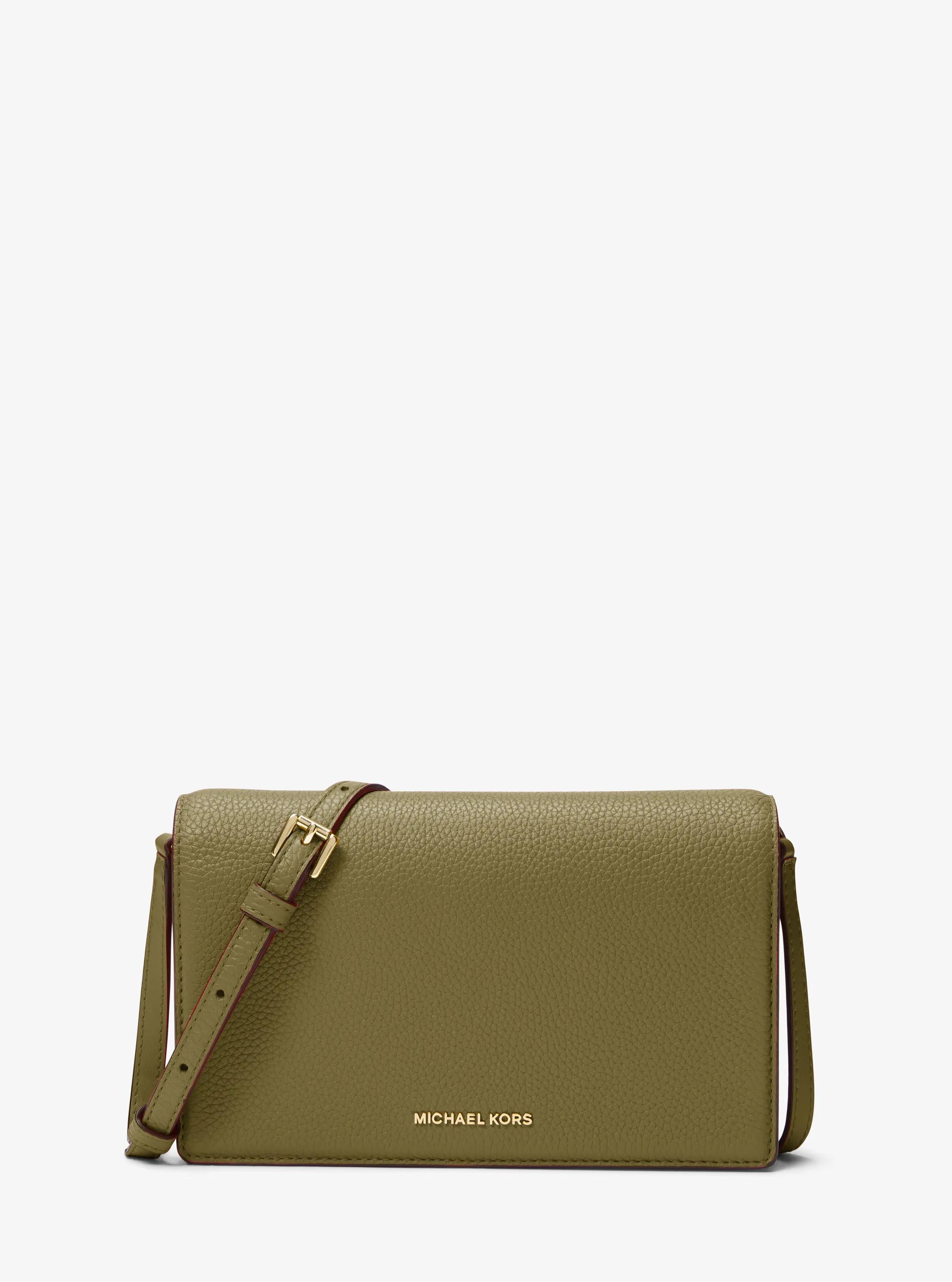 Jet Set Medium Pebbled Leather Front-Flap Crossbody Bag