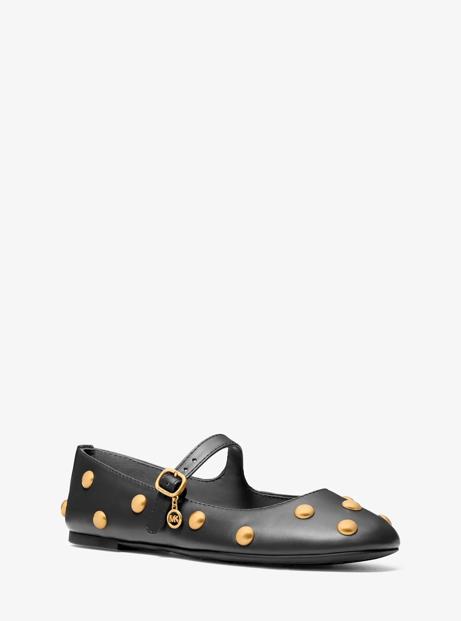 MK Ballerine Nellie Flex en cuir clouté - Noir - Michael Kors