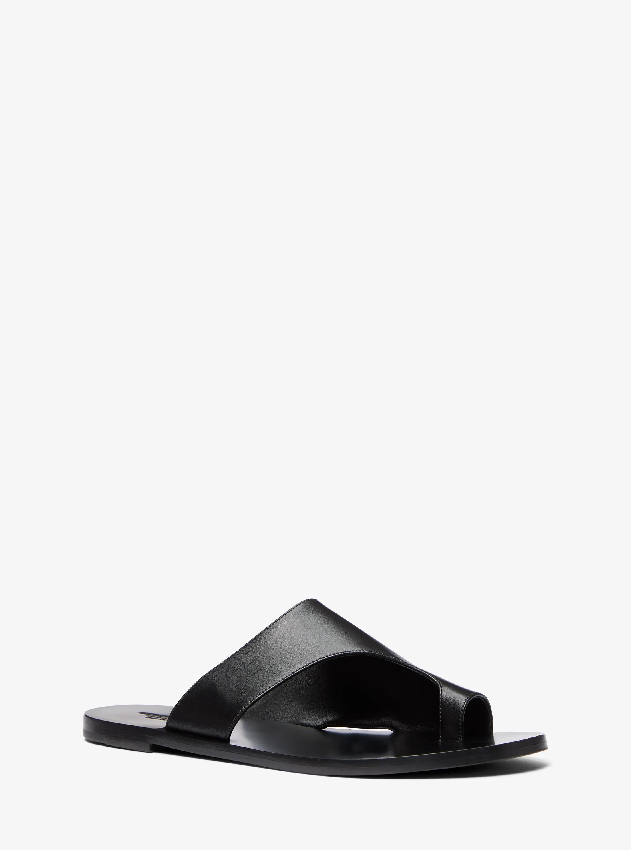 Nettuno Leather Thong Sandal in BLACK | Michael Kors