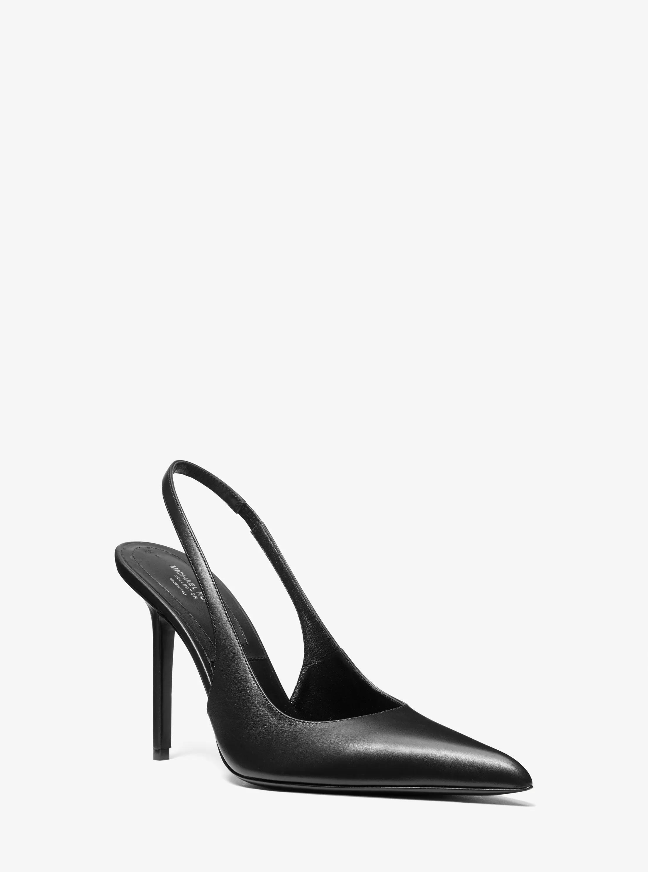 Reece Leather Slingback Pump in BLACK | Michael Kors