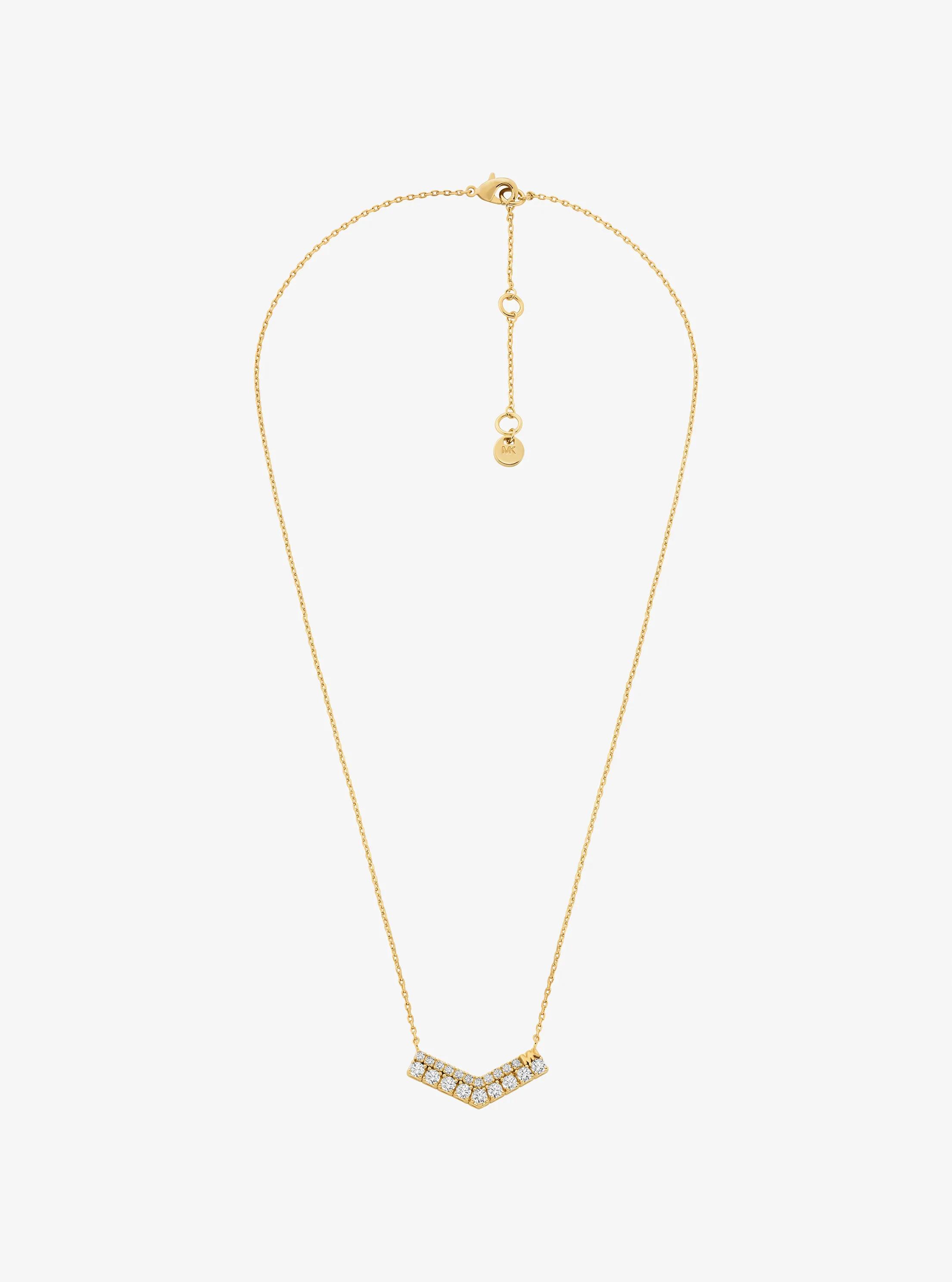 Pav&eacute; Chevron Necklace in GOLD | Michael Kors