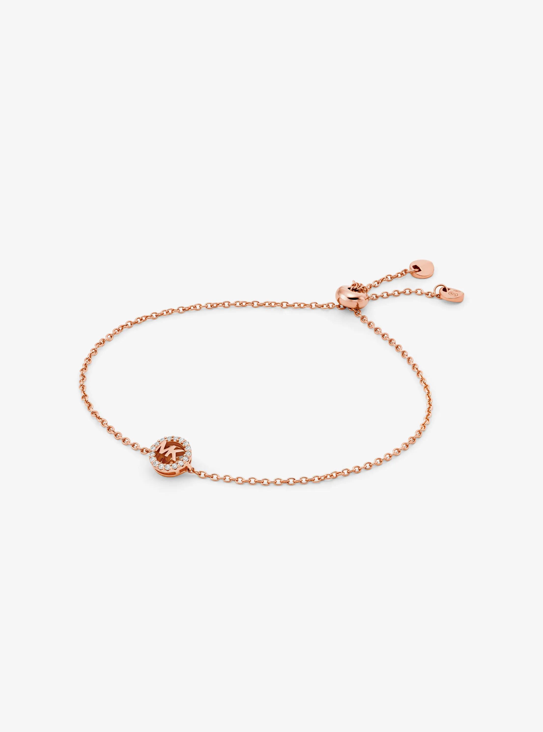 MK Bracelet à glissière Fulton en argent sterling plaqué en métal précieux - Or Rose - Michael Kors
