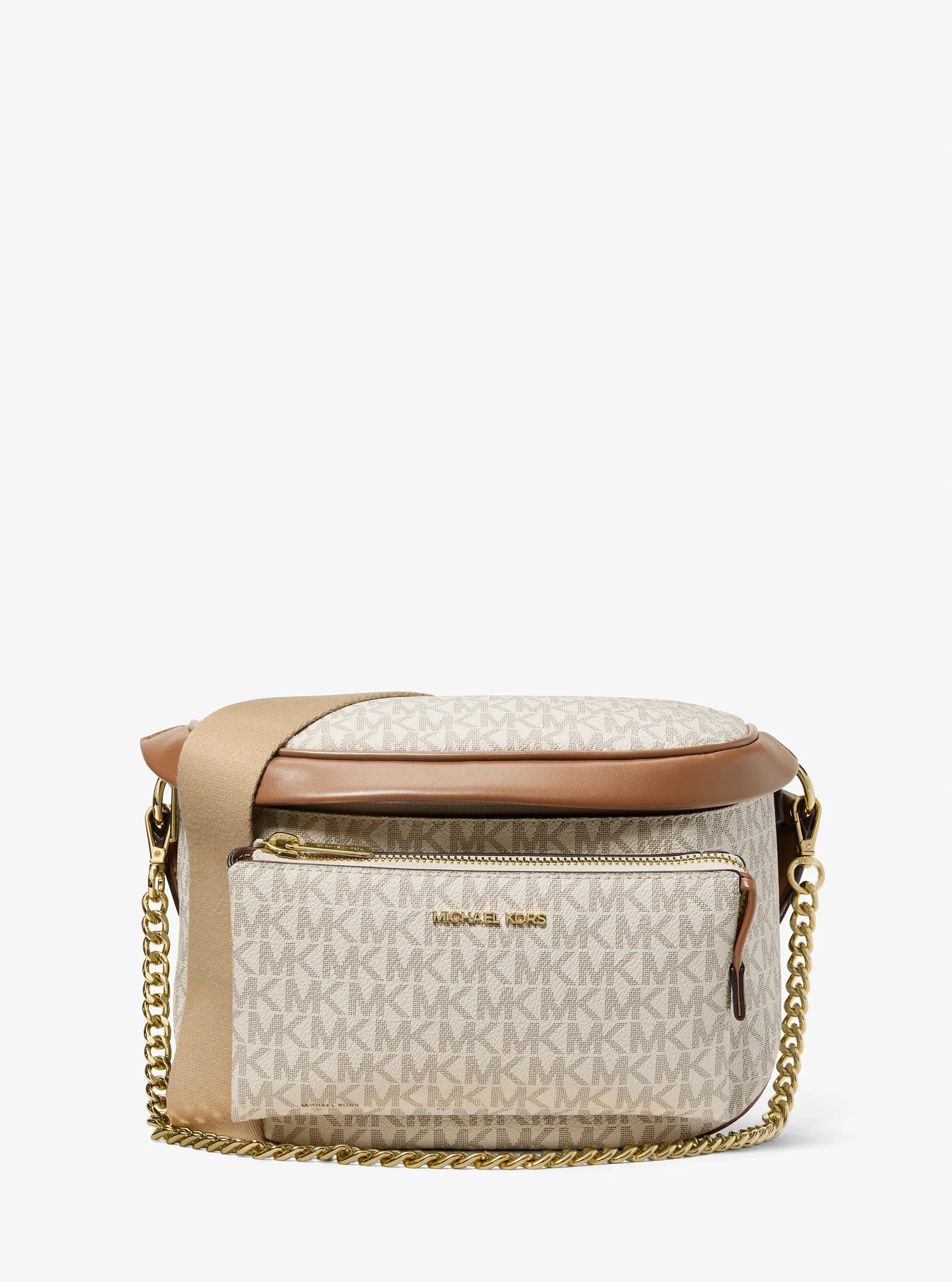 Slater Medium Signature Logo Sling Pack in VANILLA | Michael Kors