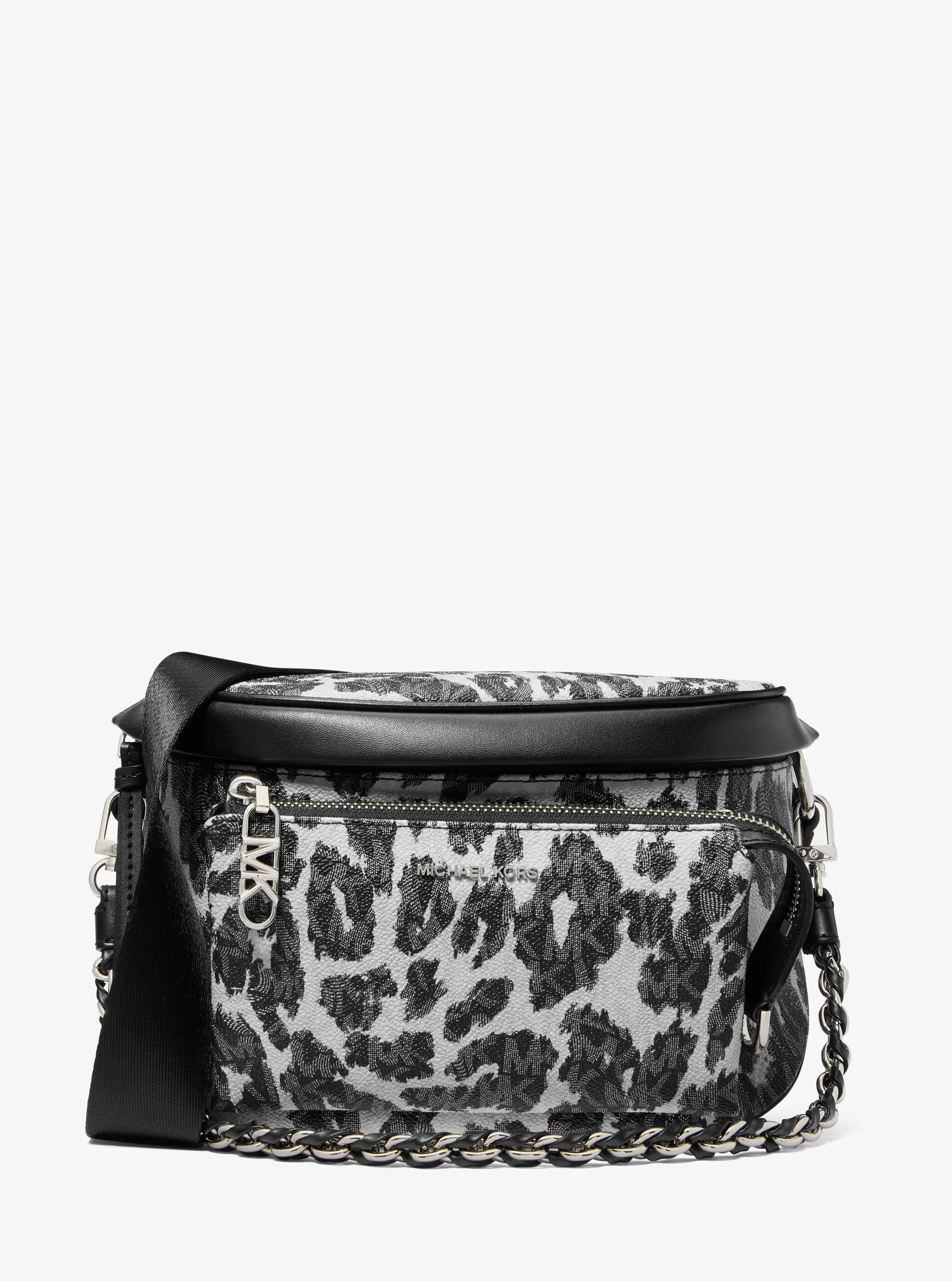 Ri&ntilde;onera bandolera Slater mediana con estampado de leopardo in NEGRO COMBINADO | Michael Kors
