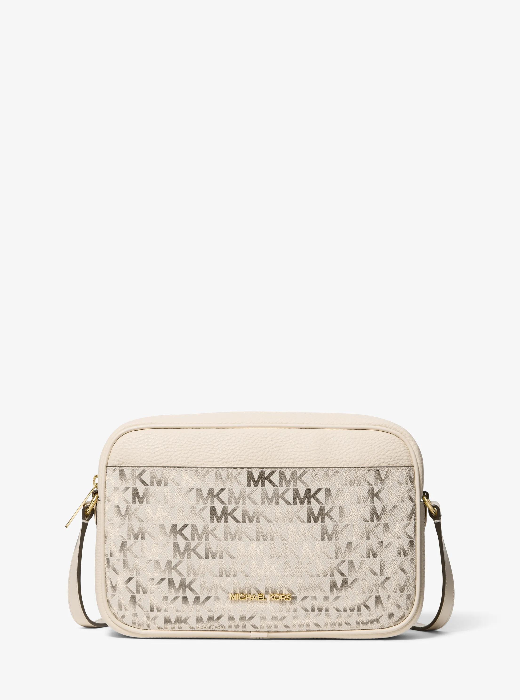 Jet Set Travel Large Signature logo Camera Crossbody Bag in LT CRM MULTI | Michael Kors