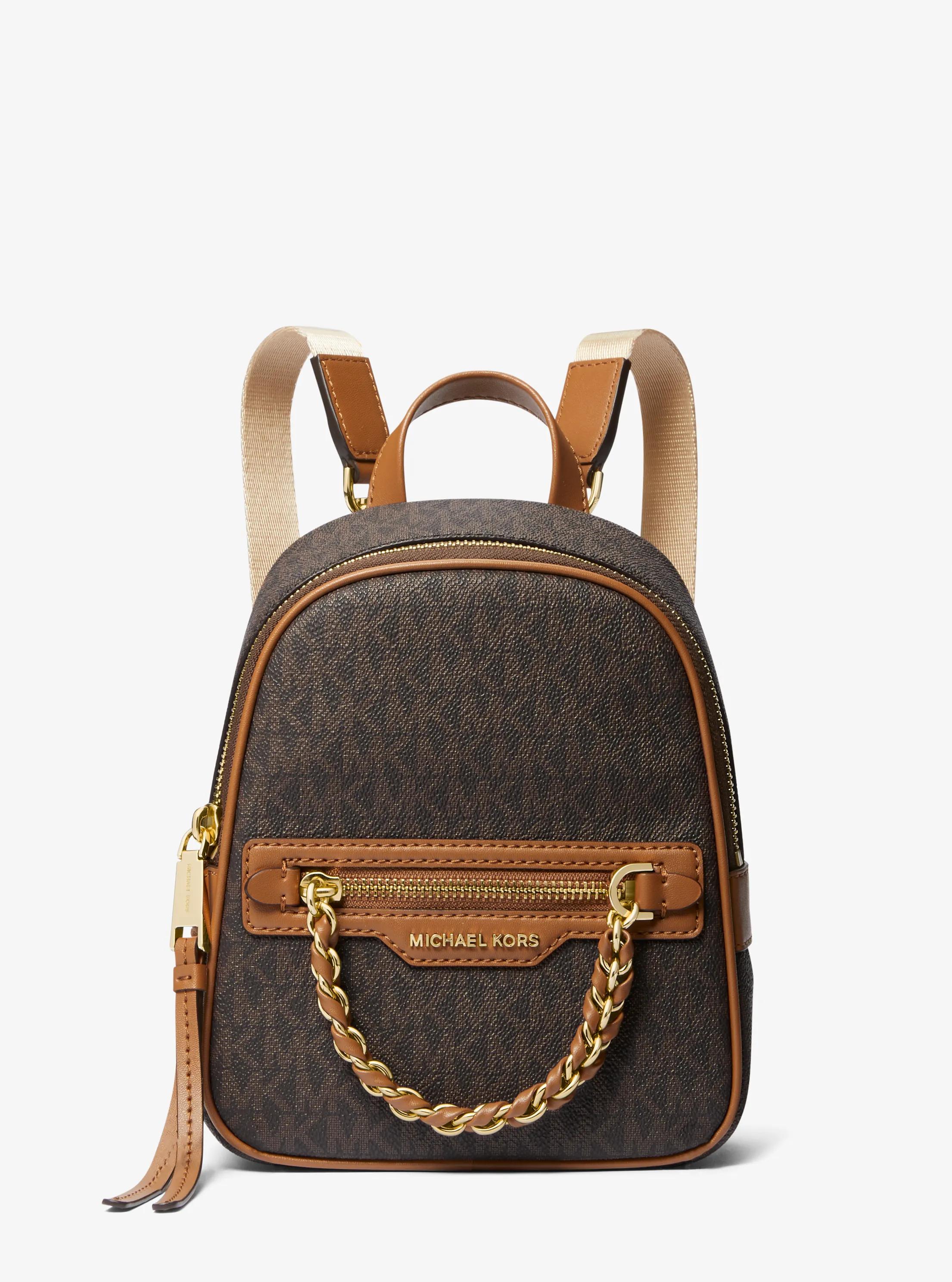 Elliot Extra-Small Logo Backpack in BRN/ACORN | Michael Kors