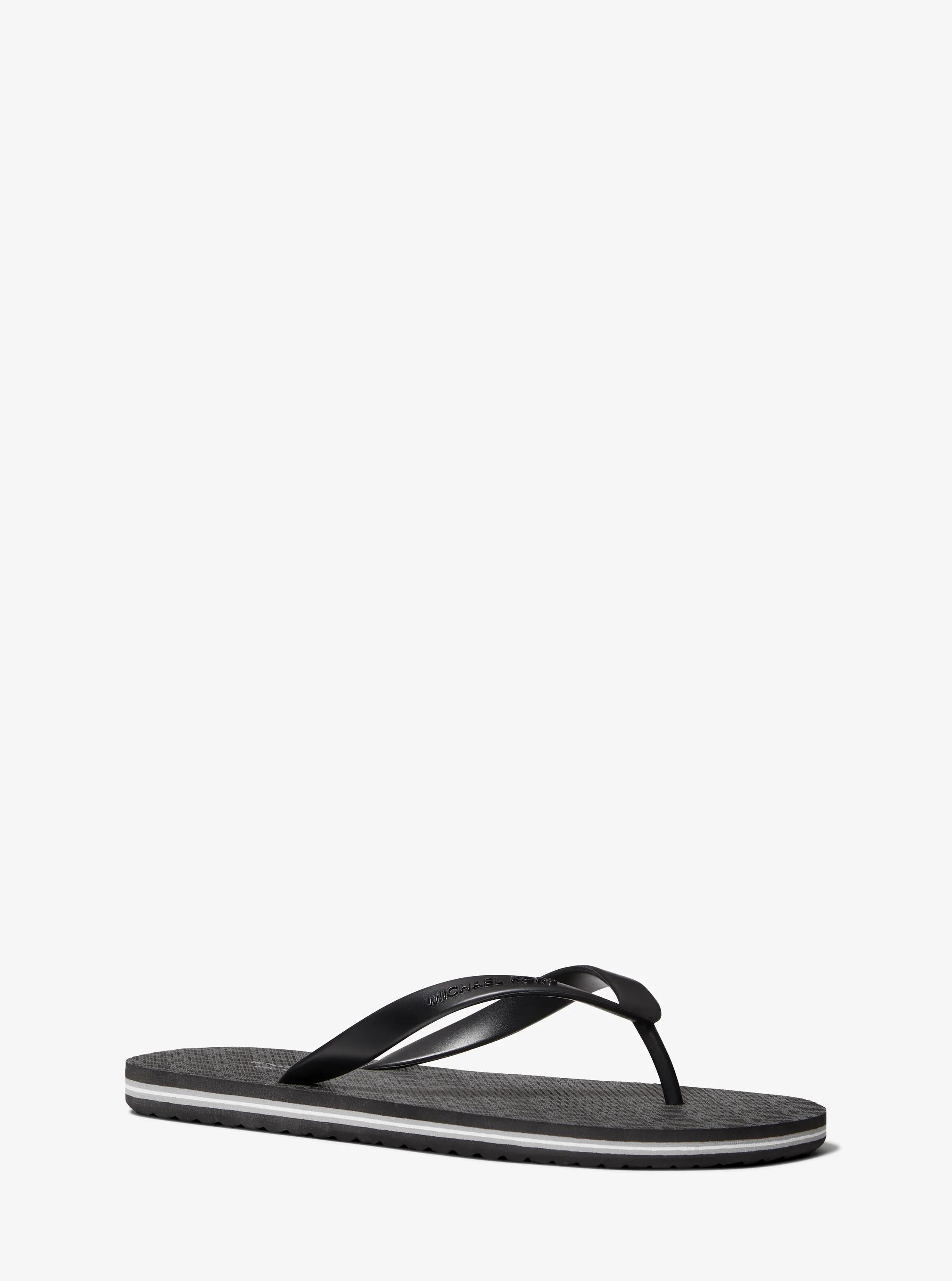 Travis Logo Flip-Flop in NEGRO | Michael Kors
