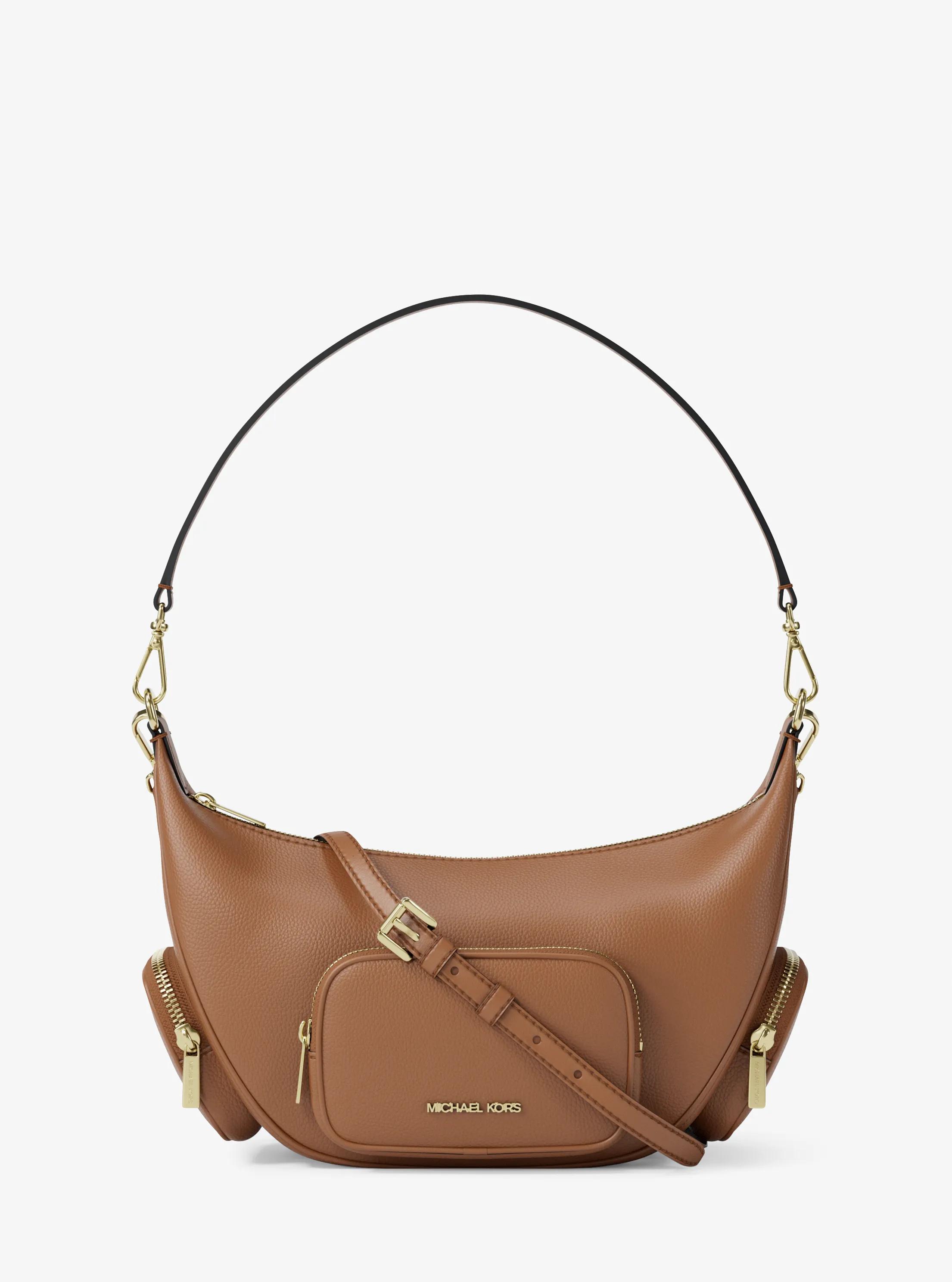 Merritt Medium Pebbled Leather Convertible Shoulder Bag in LUGGAGE | Michael Kors
