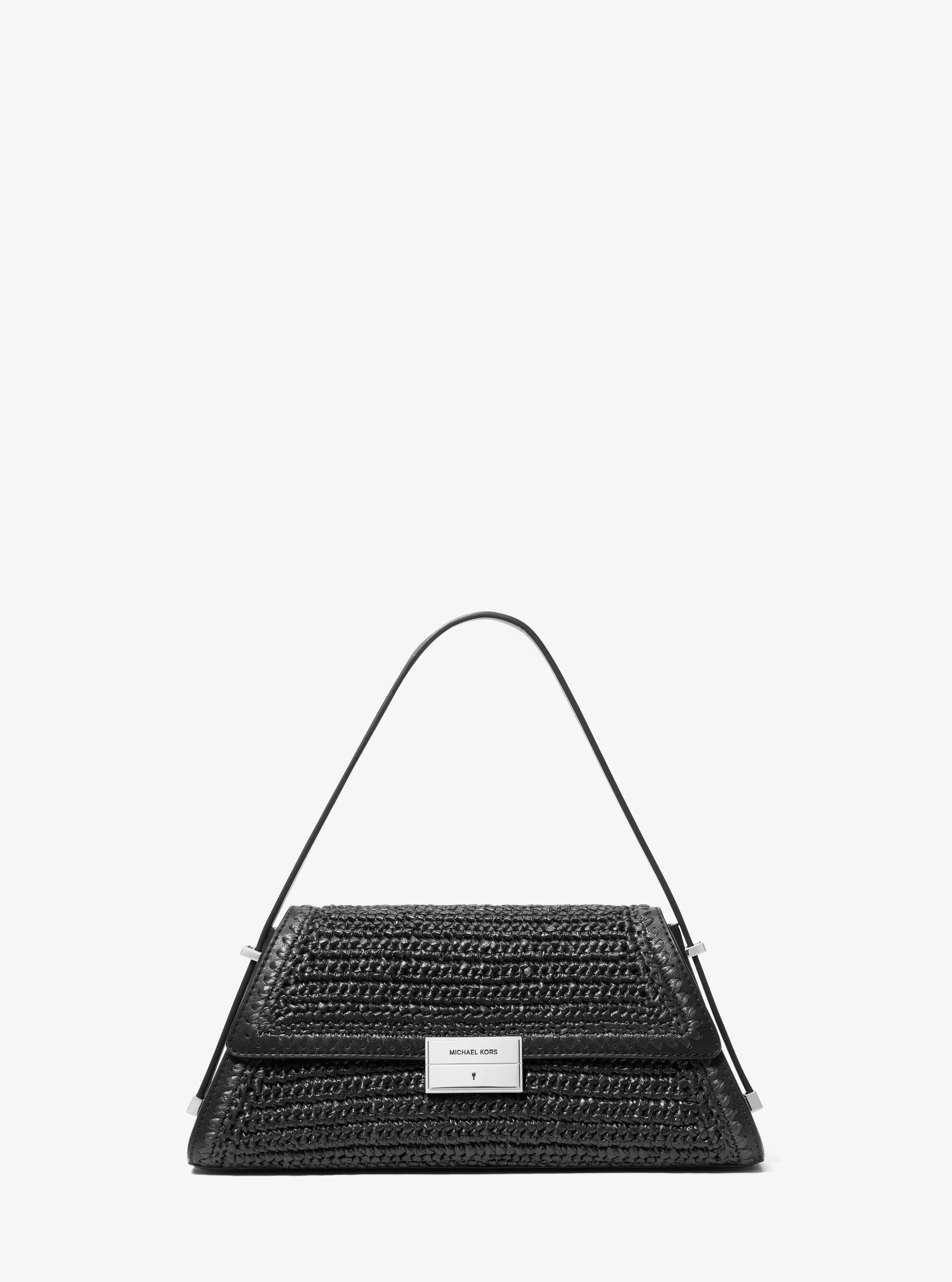 Bolso de hombro Ludlow mediano de paja tejida a mano