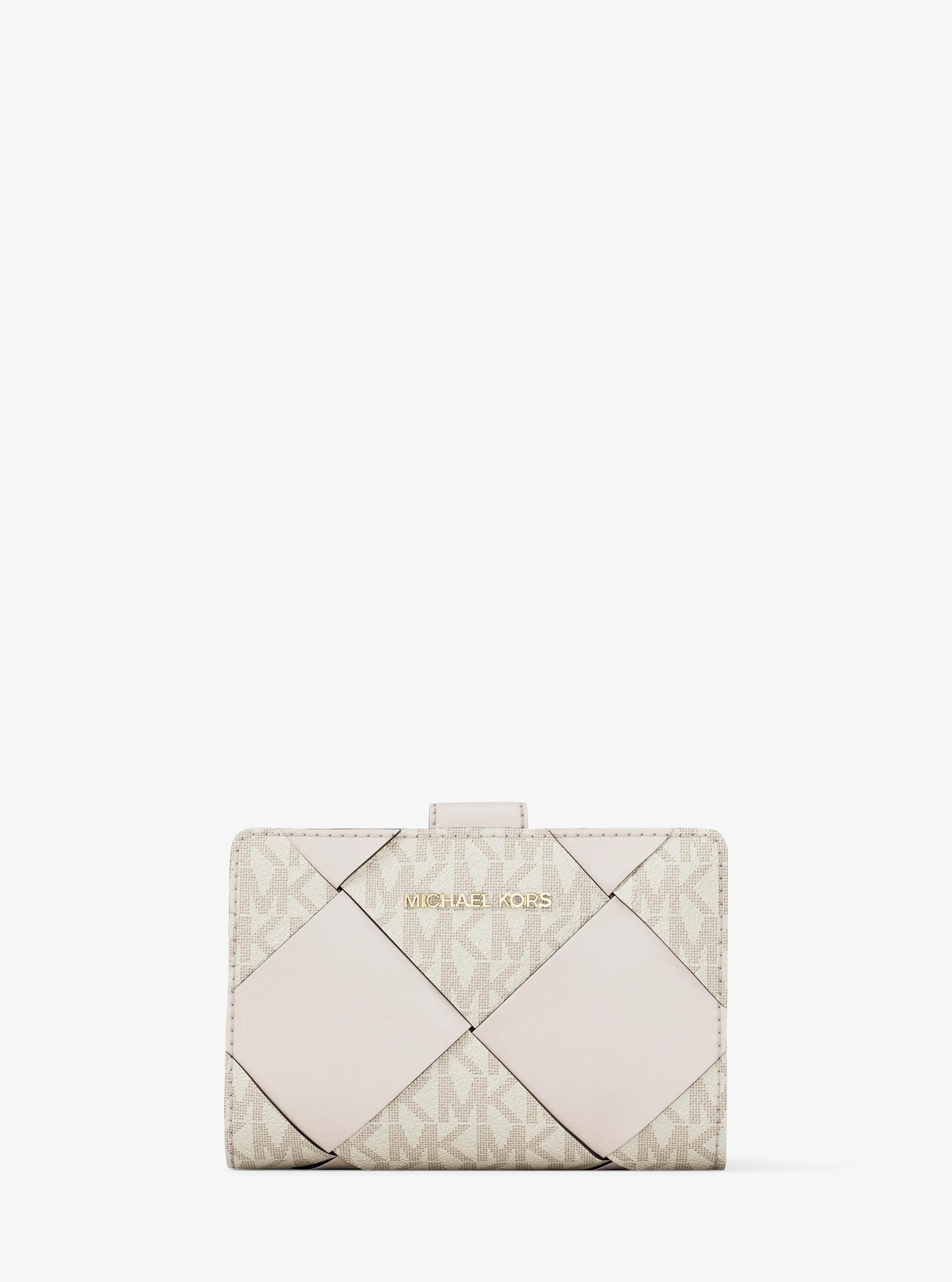 Gewebte Brieftasche Jet Set Travel Medium mit Signature-Logomuster in HL CREMEW MULTI | Michael Kors