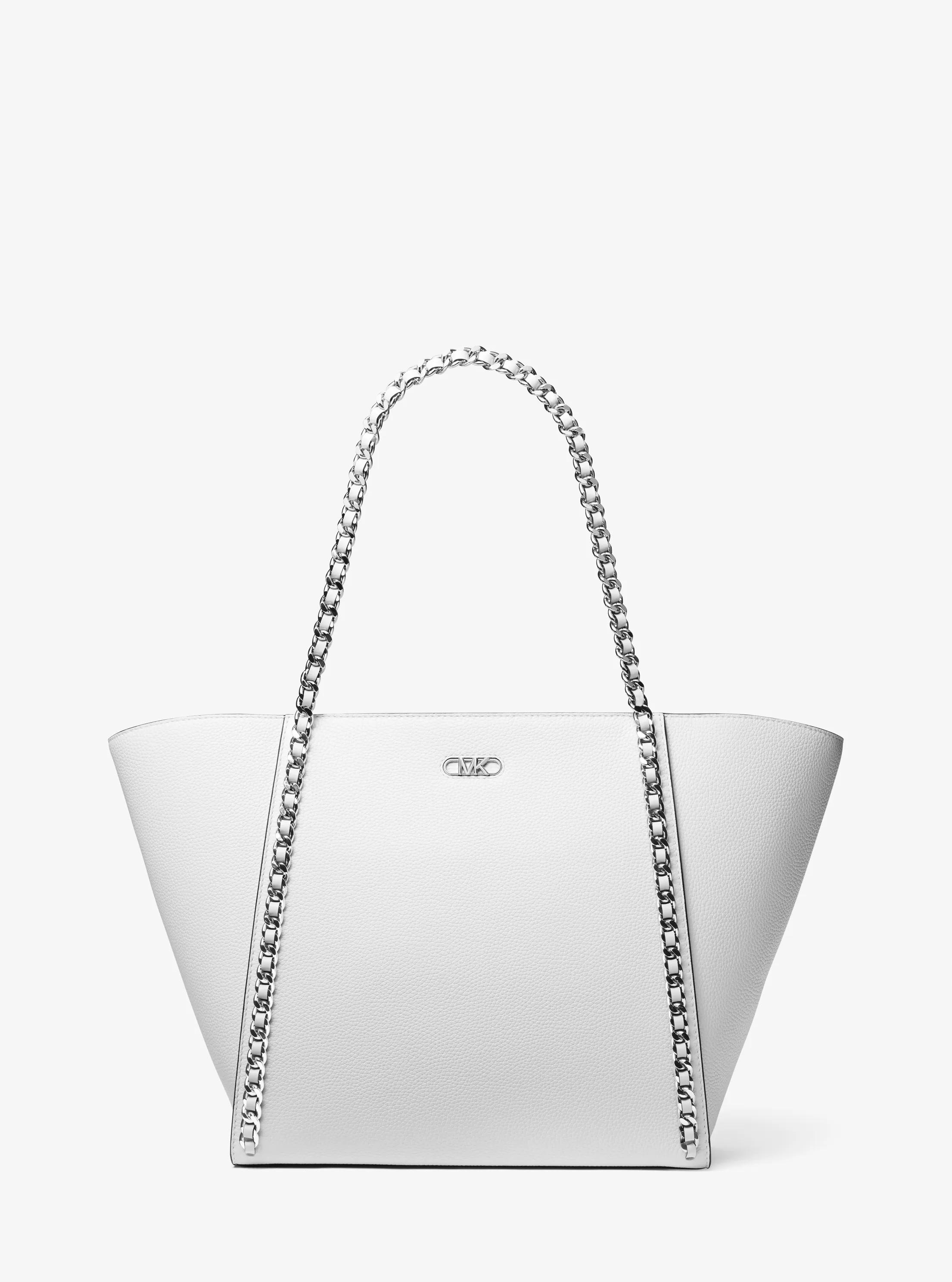 Bolso tote Westley grande de piel granulada con cadena de eslabones