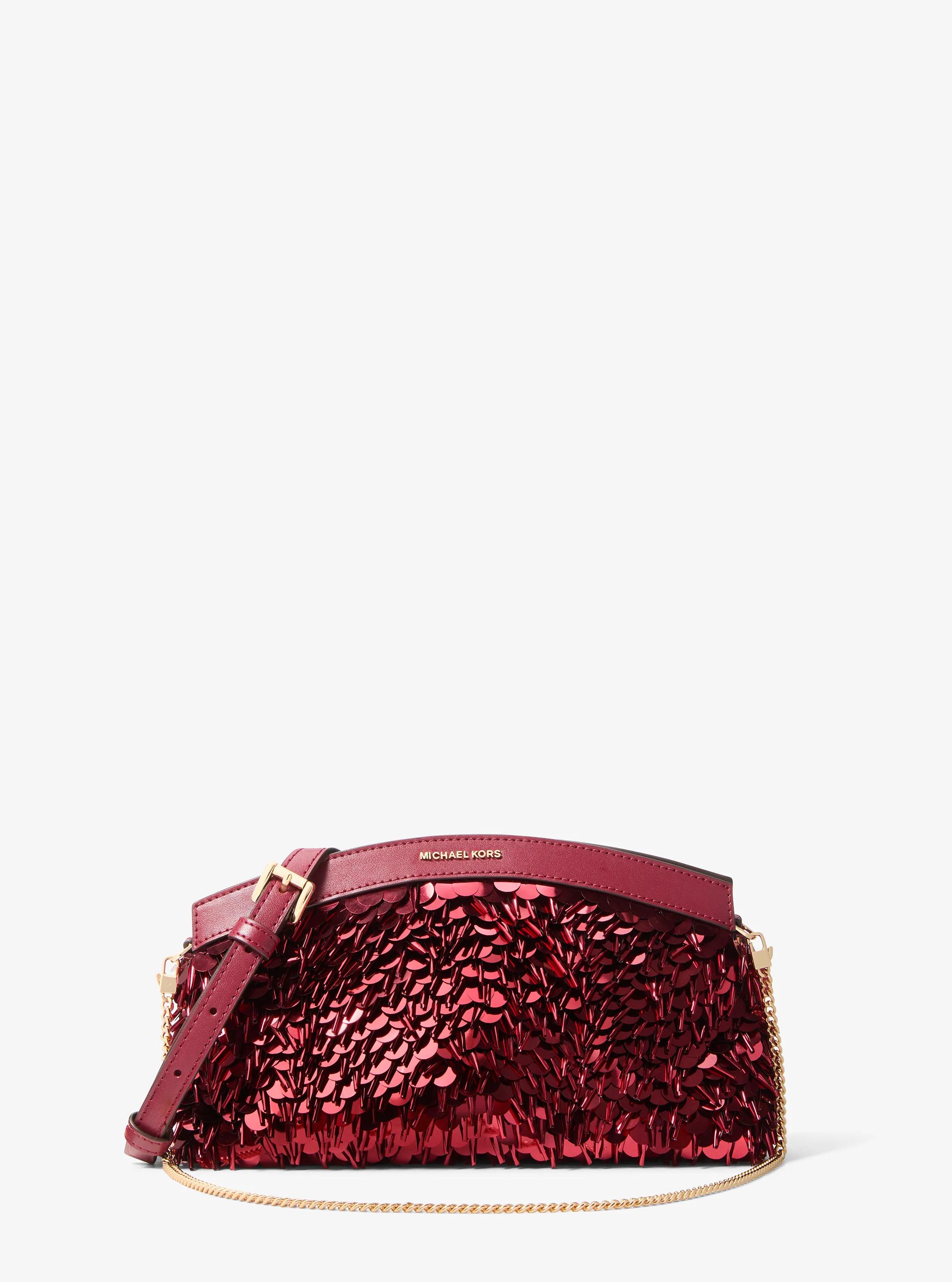 MK Petite pochette Athena convertible ornée de sequins métallisés - Rouge - Michael Kors